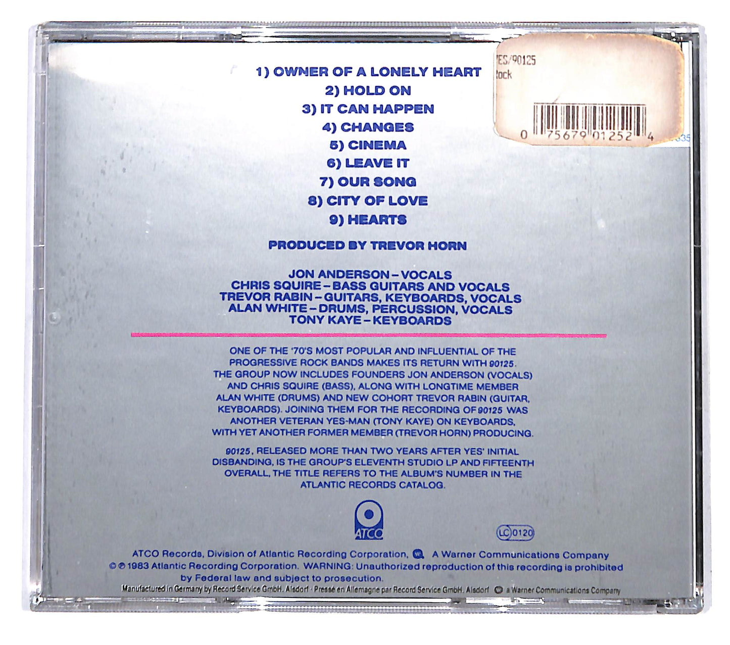 EBOND Yes - 90125 CD CD142119