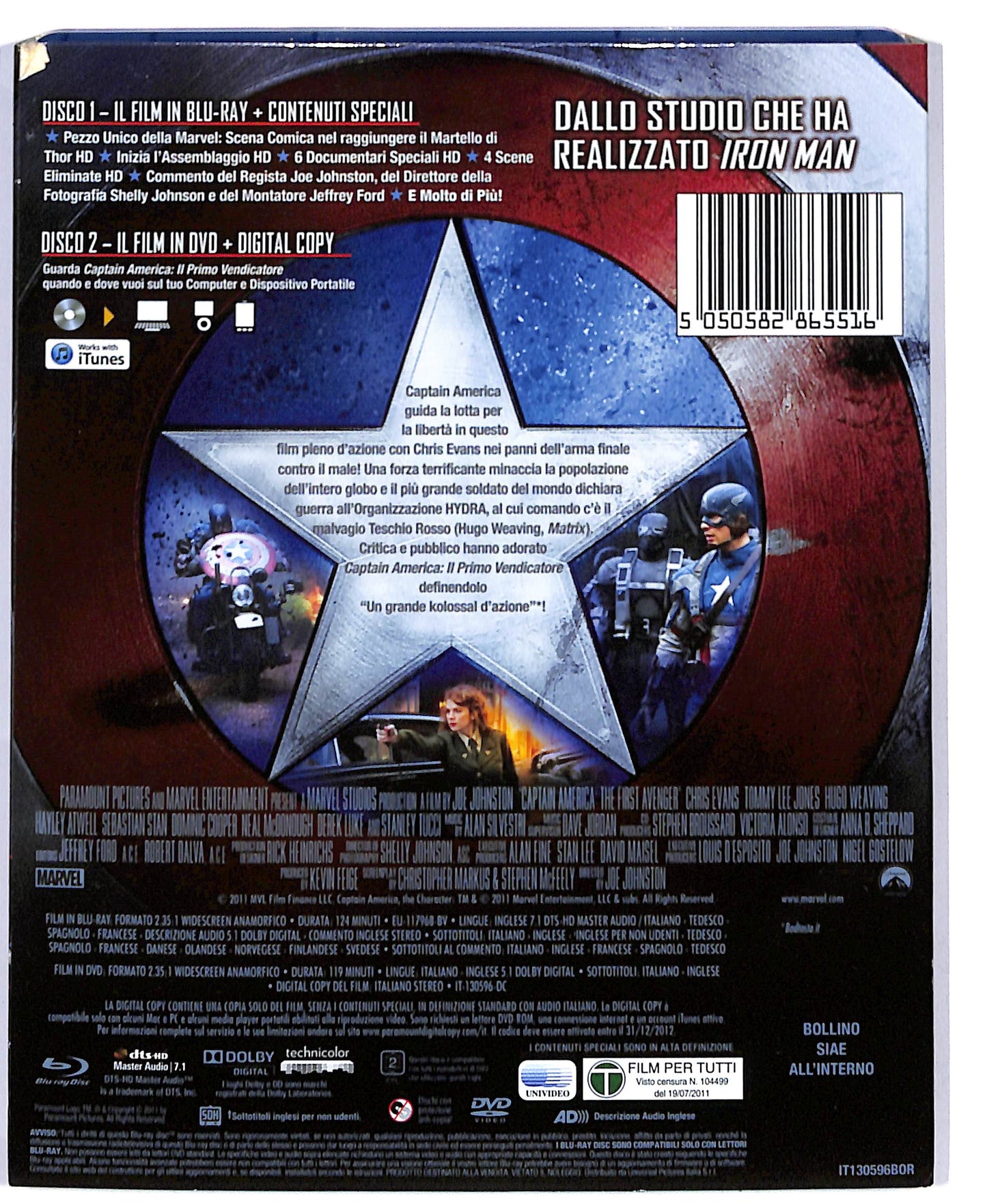 EBOND Captain America il primo vendicatore BLURAY +DVD+COPY DIG BLURAY BLURAY D804542
