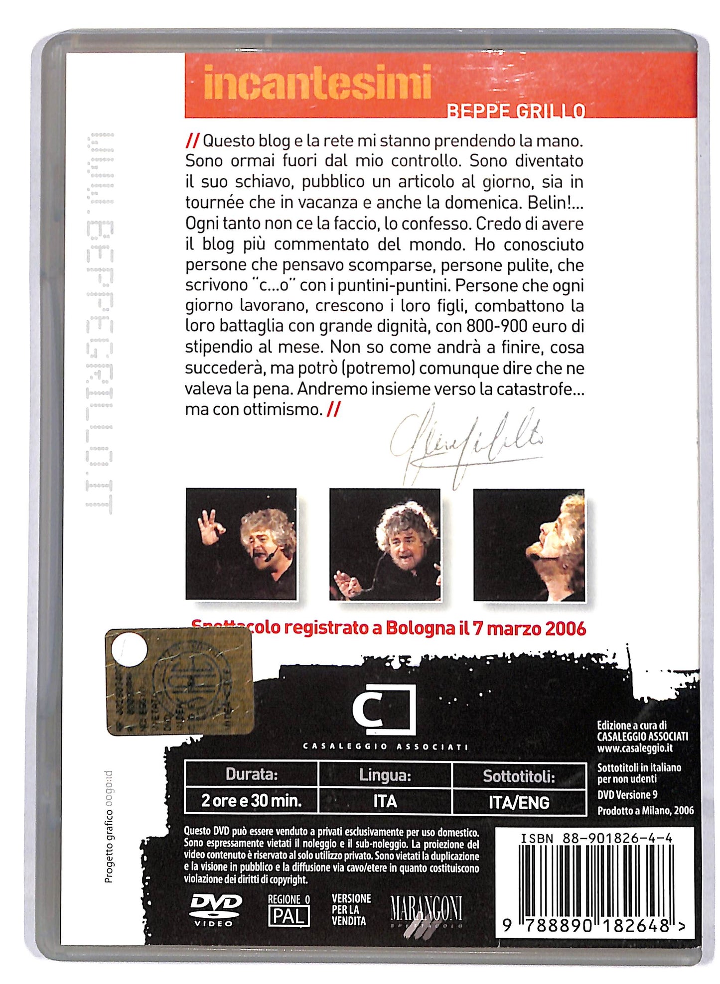 EBOND Incantesimi - Beppe Grillo (2006) DVD D811604