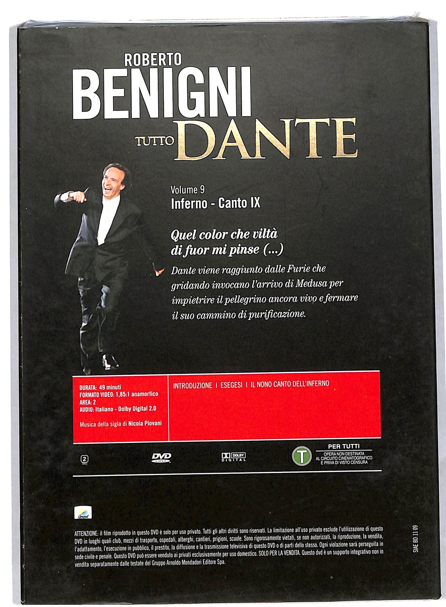 EBOND Roberto Benigni tutto Dante volume 9 EDITORIALE DVD DB556206