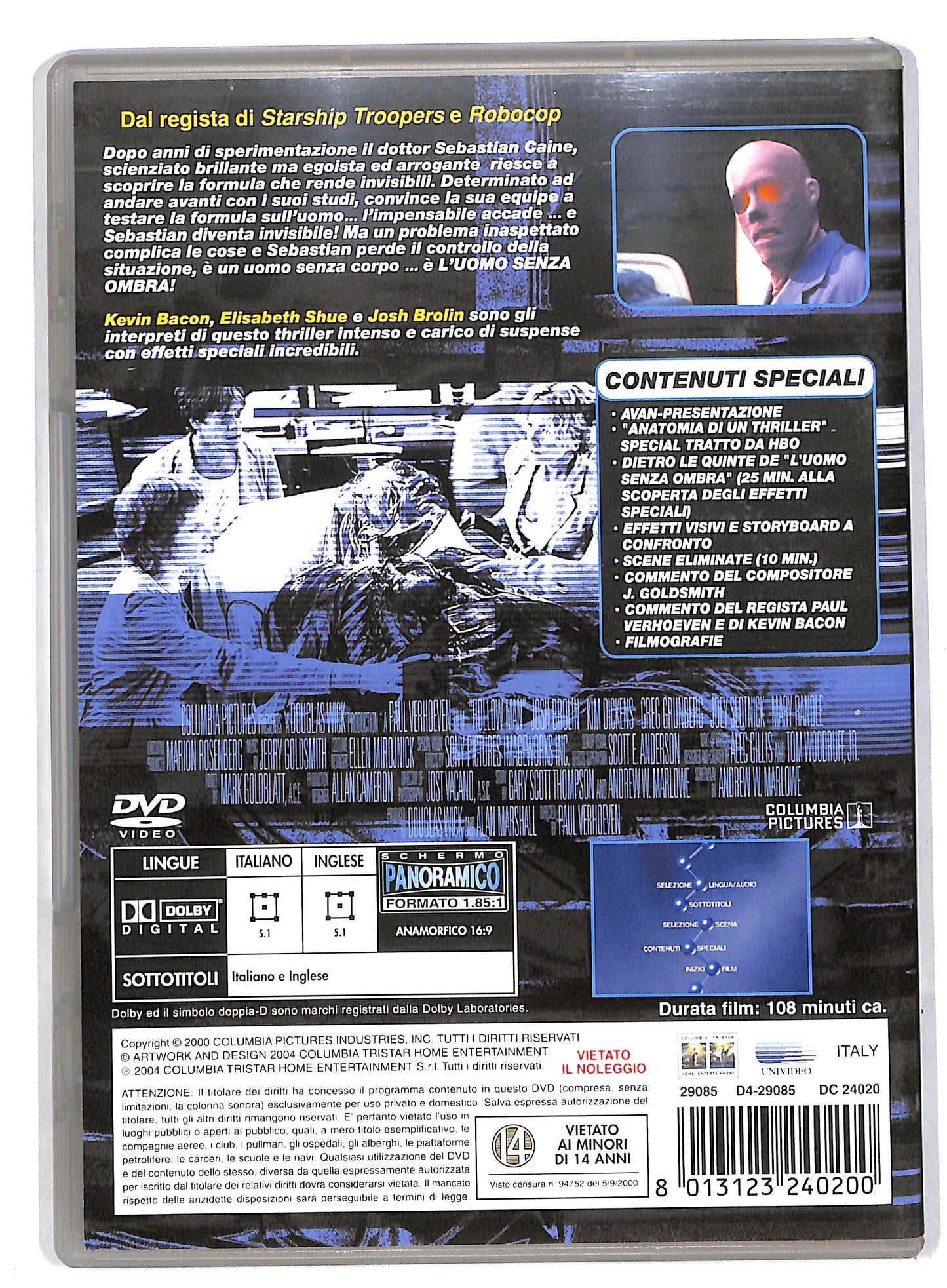 EBOND L'uomo senza ombra DVD DB556443