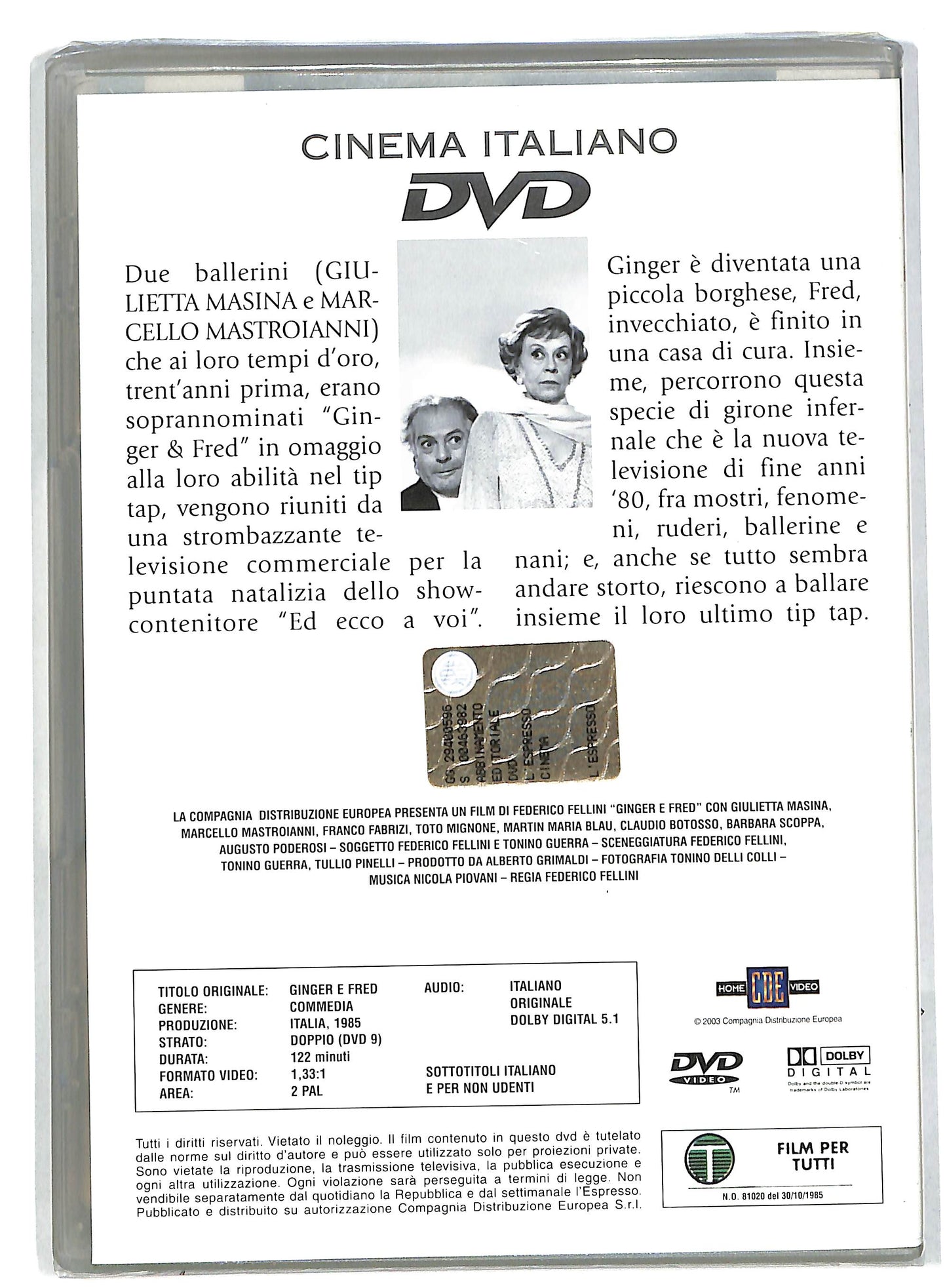 EBOND Ginger e Fred EDITORIALE DVD DB561613