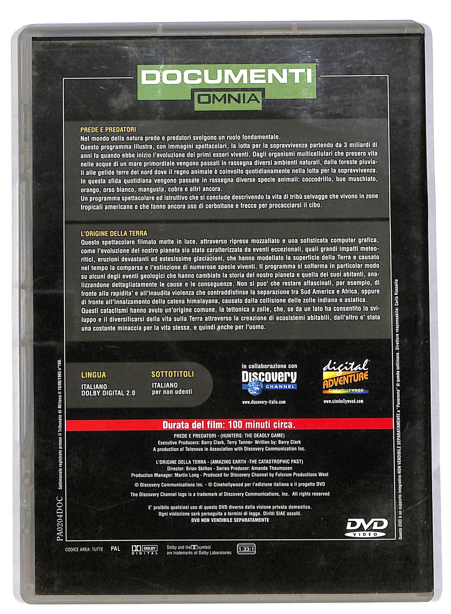 EBOND Prede e predatori l'origine della Terra EDITORIALE DVD DB563225