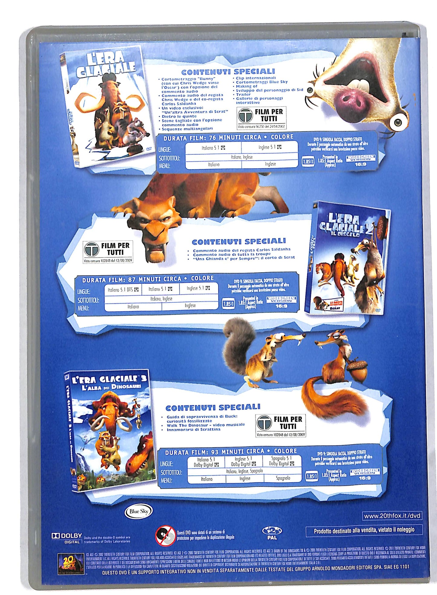 EBOND L'era glaciale 1 - 2 - 3 EDITORIALE DVD DB563246