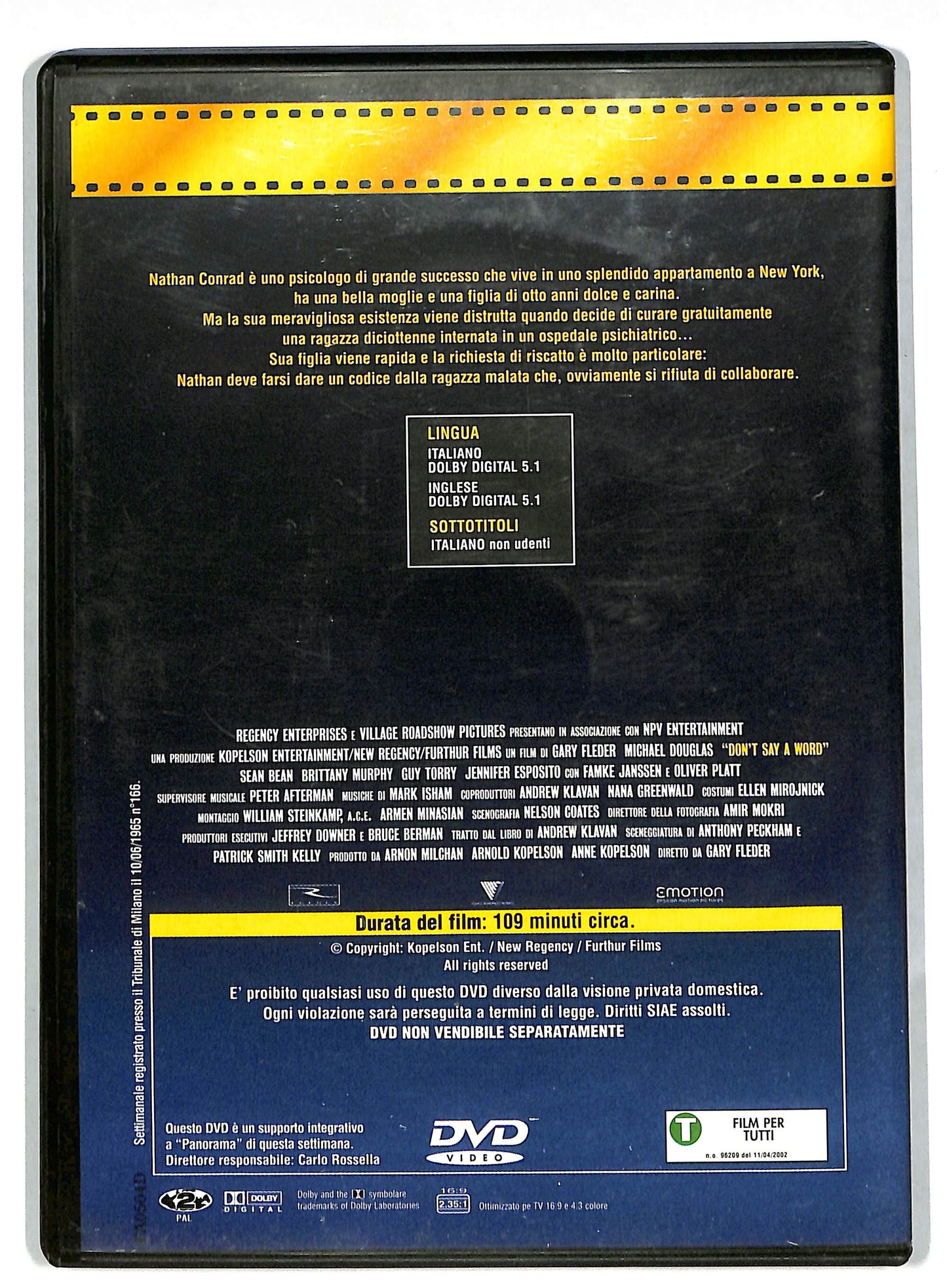 EBOND Don't Say a Word EDITORIALE DVD DB568736