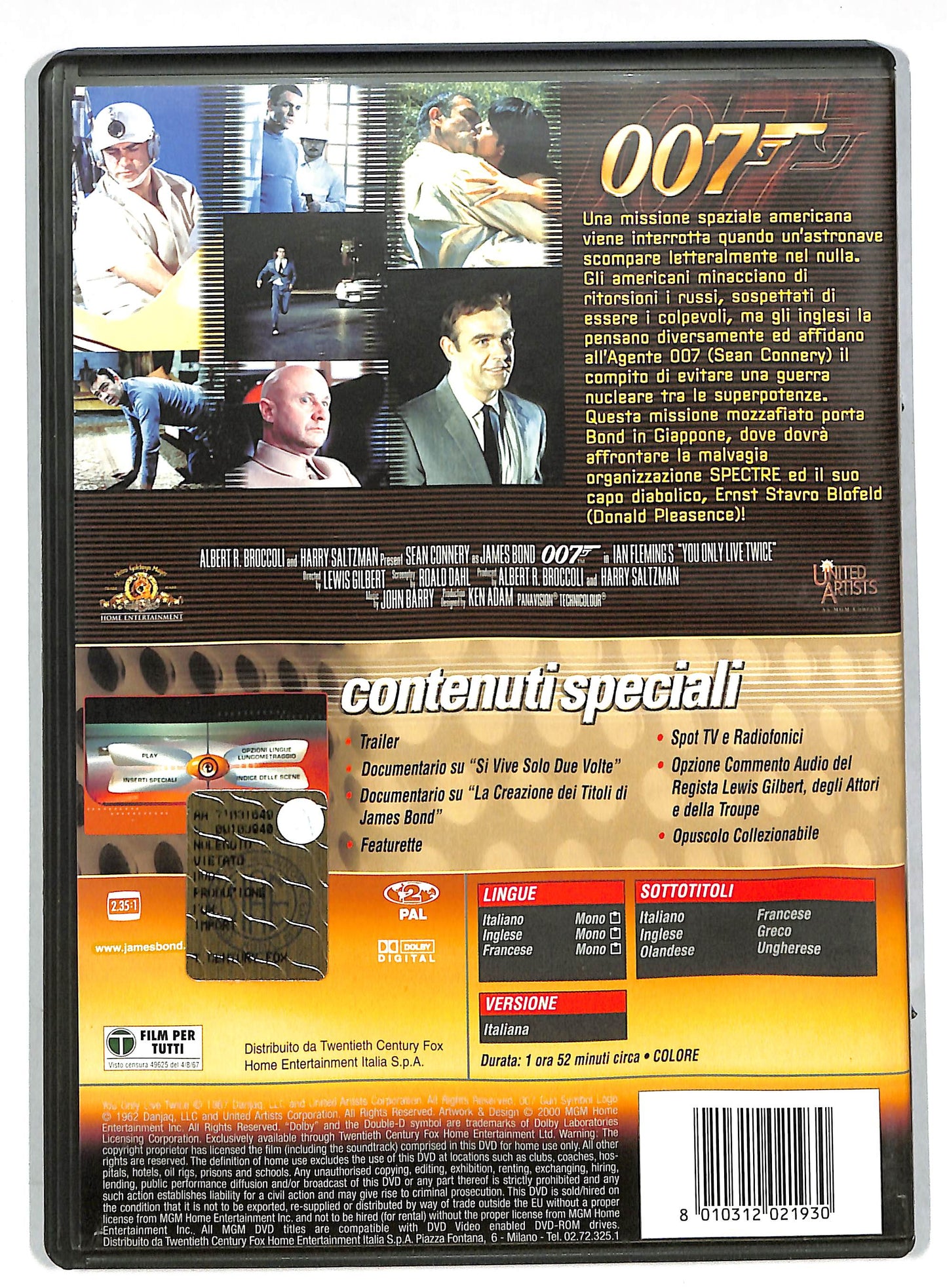 EBOND Si vive solo due volte - 007 EDIZIONE SPECIALE DVD DB568756