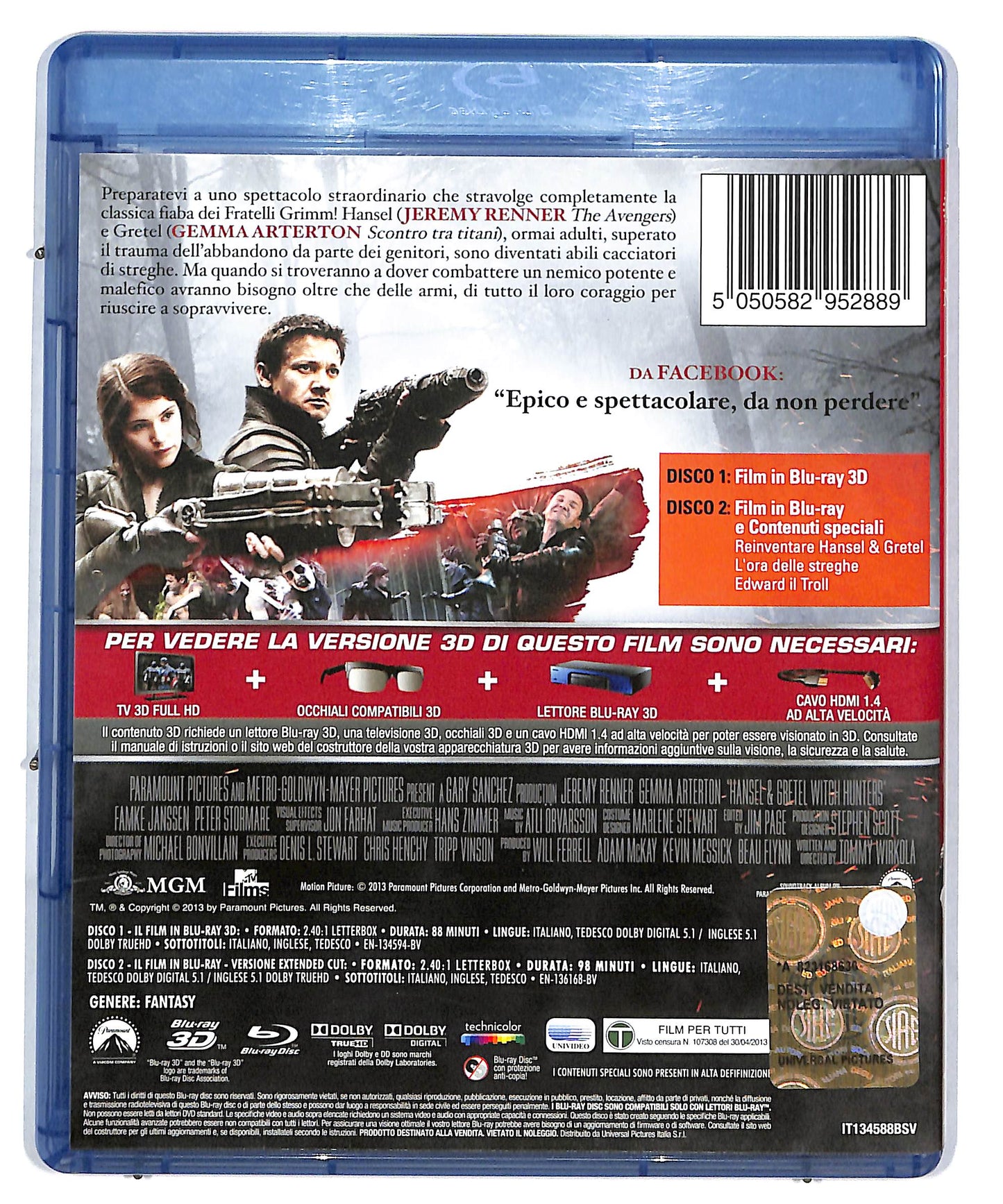 EBOND Hansel & Gretel - Cacciatori Di Streghe BLURAY 3d + BLURAY DB578320