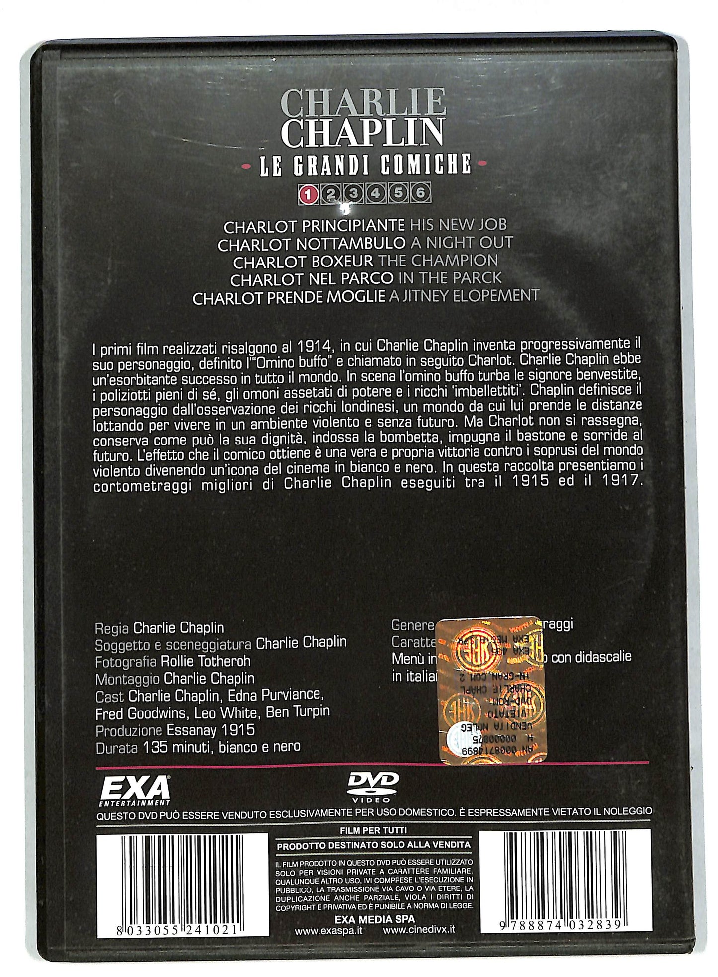 EBOND Charlie Chaplin - Le Grandi Comiche vol 1 EDITORIALE DVD DB579210