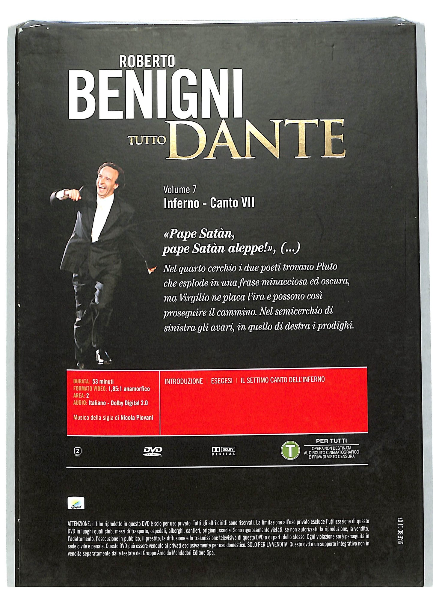 EBOND Roberto benigni - tutto dante vol 7 EDITORIALE DVD DB579212