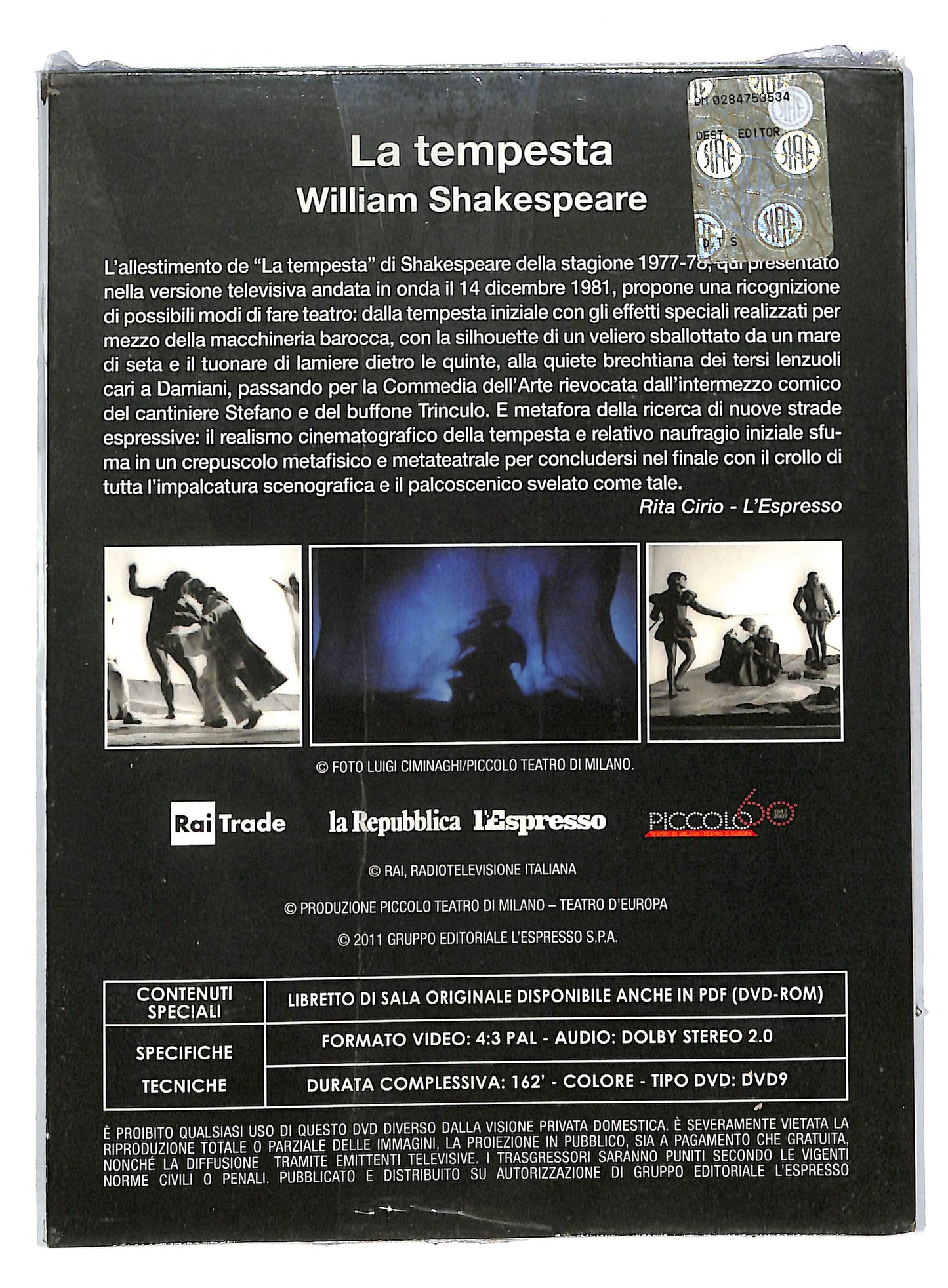 EBOND La tempesta - William shakespeare EDITORIALE DIGIPACK DVD DB579223