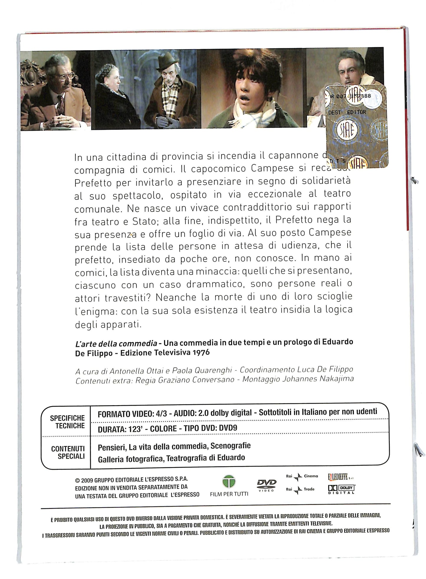 EBOND L'arte della commedia - il teatro di eduardo EDITORIALE DVD DB579229