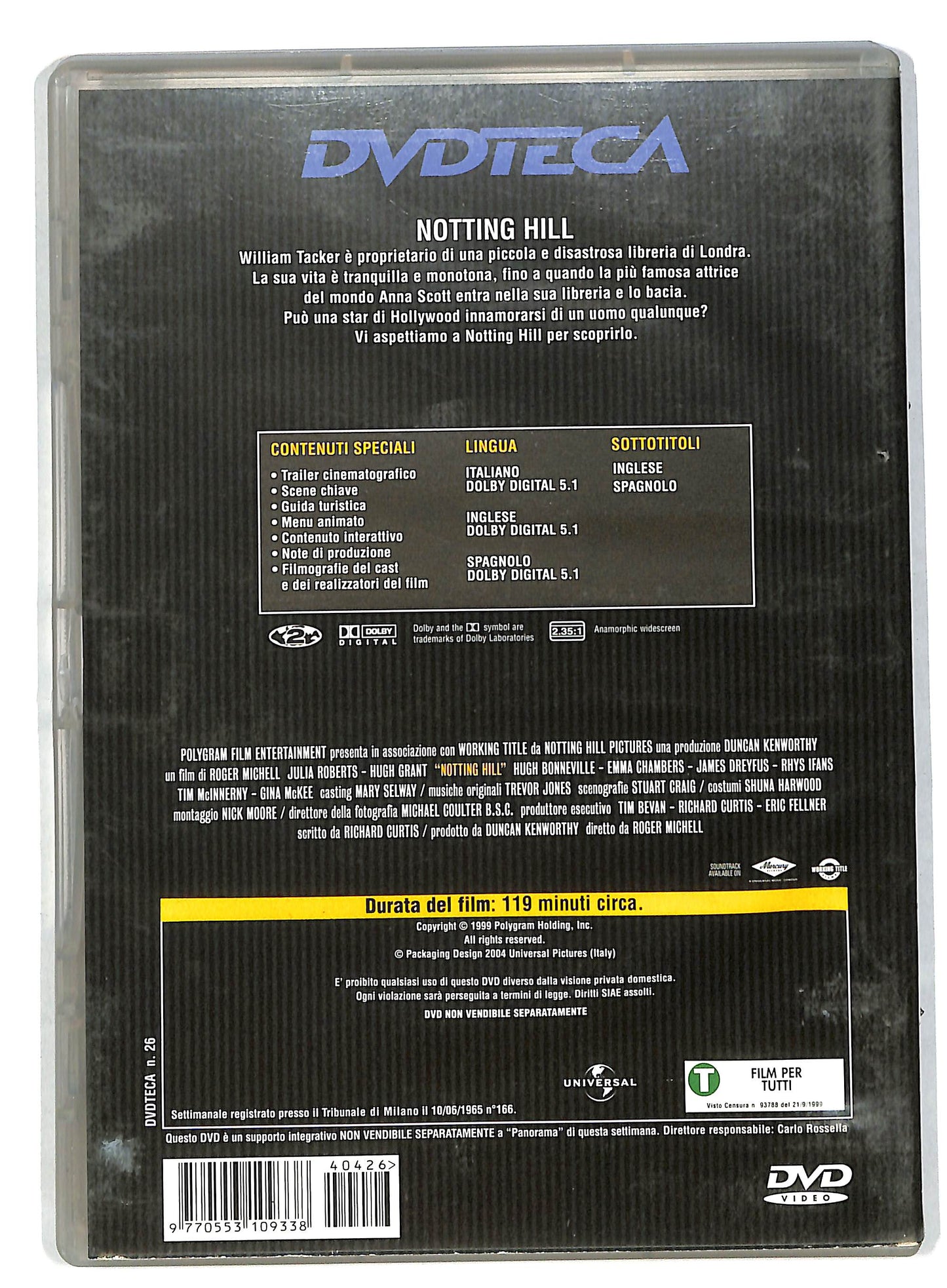 EBOND Notting Hill EDITORIALE DVD DB579263