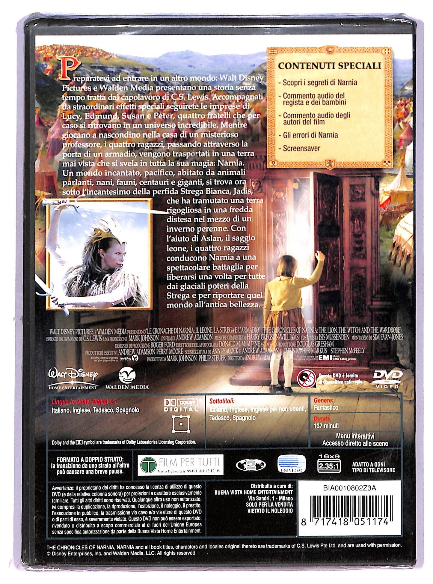EBOND le cronache di narnia, il leone la strega e l'armadio DVD DB580302