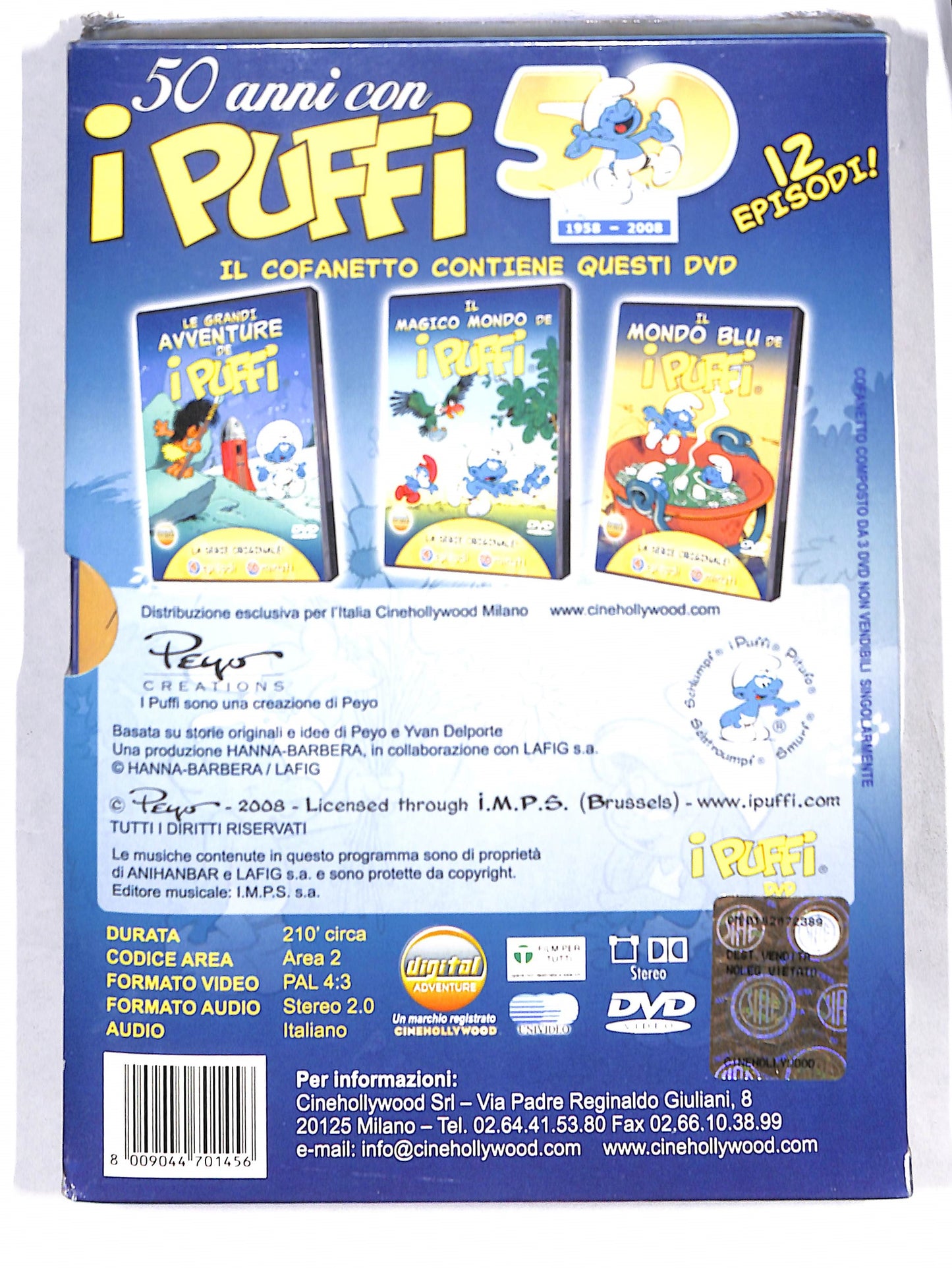 EBOND 50 anni con i Puffi - 1958-2008 (edizione rimasterizzata) DVD DB580605