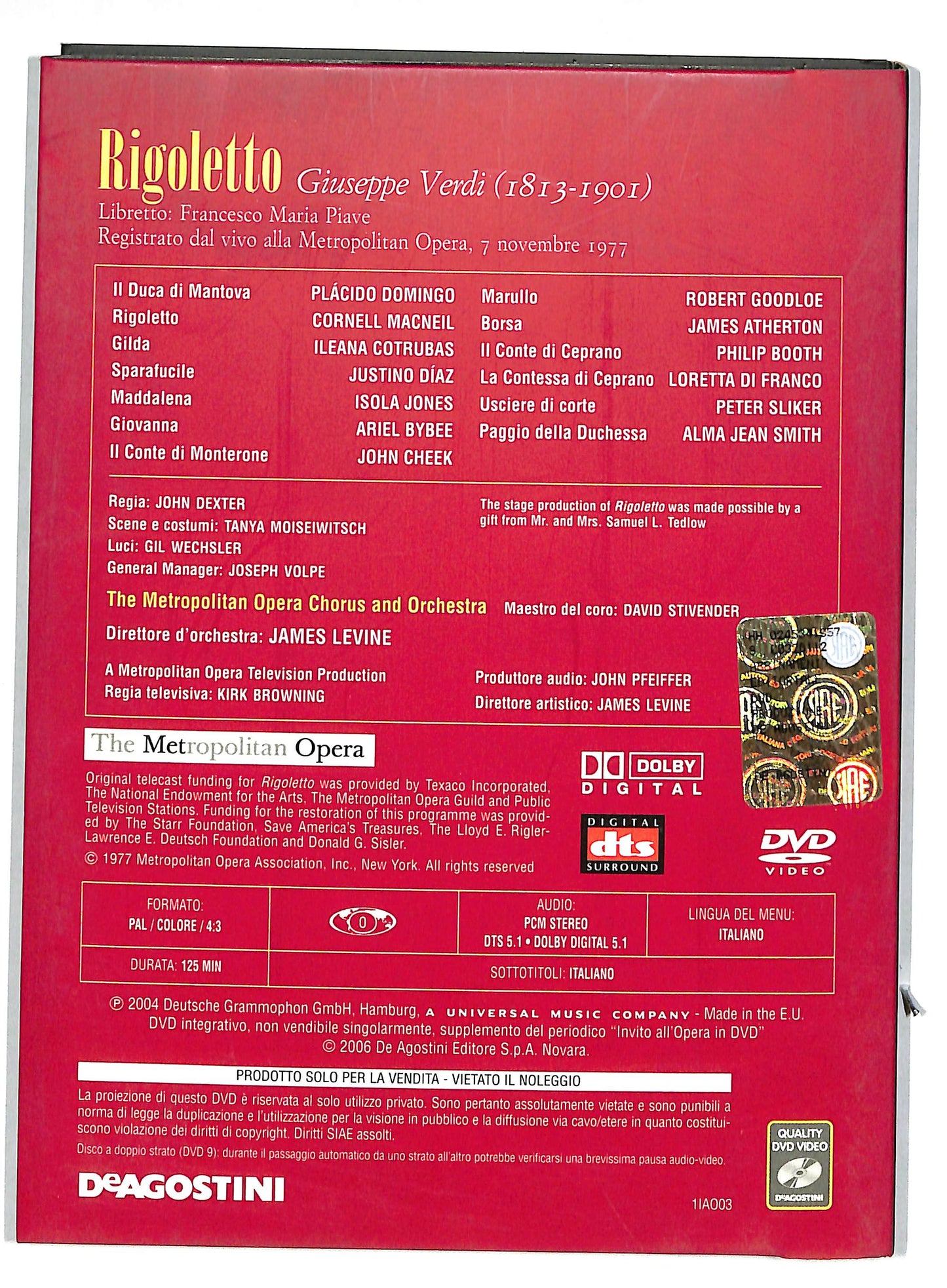 EBOND Rigoletto giuseppe verdi DIGIPACK EDITORIALE DVD DB581434