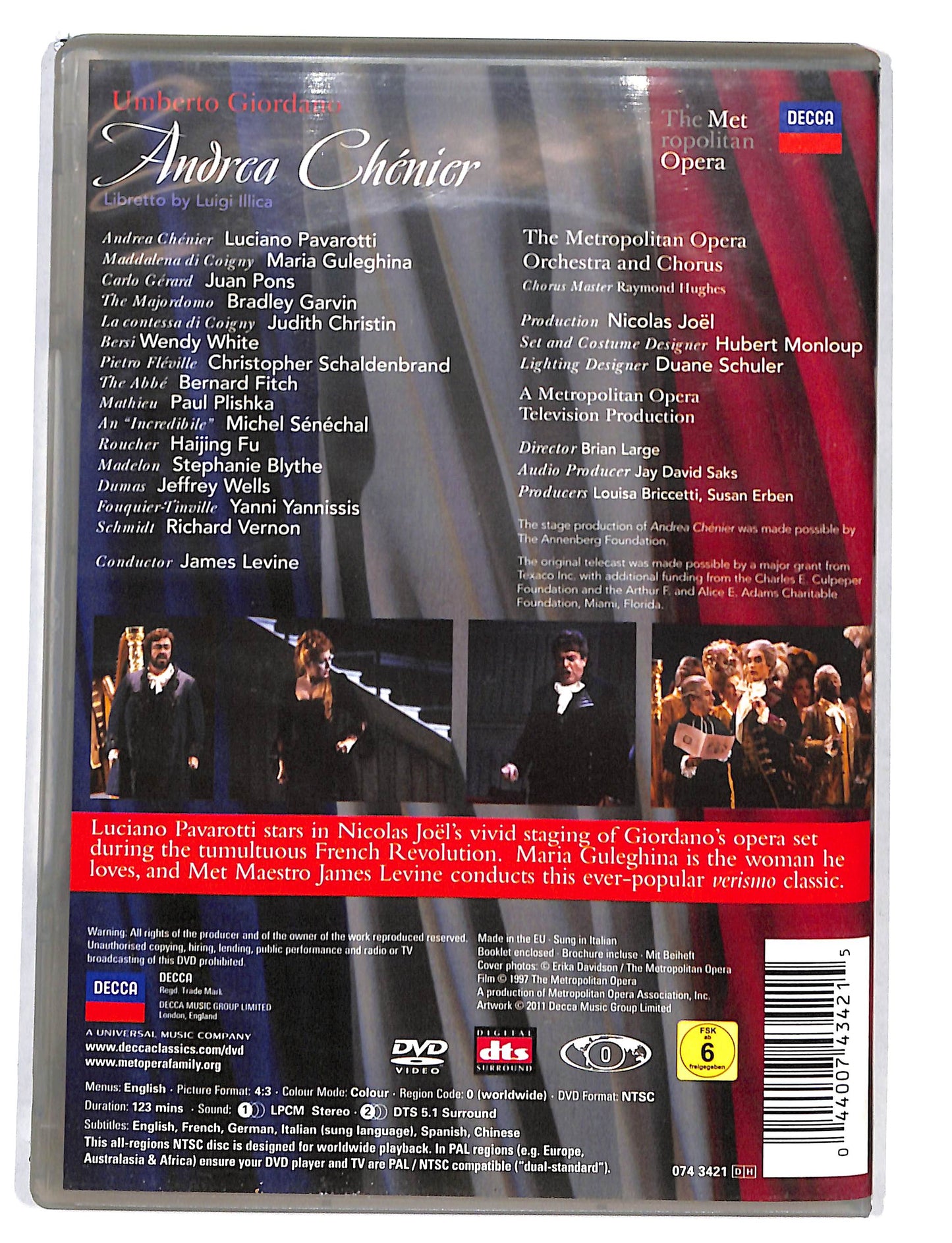 EBOND Giordano - Andrea Chenier - Pavarotti Levine DVD DB582349