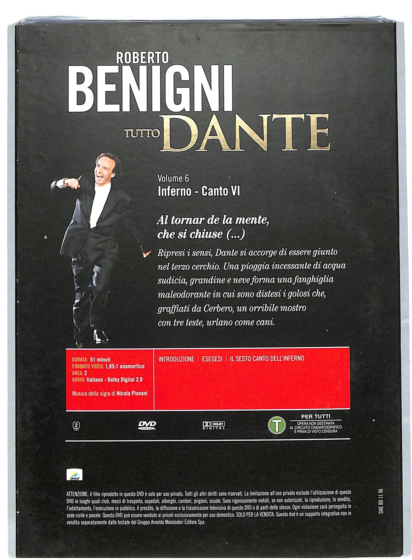 EBOND Roberto benigni tutto dante - inferno canto VI EDITORIALE DVD DB584647