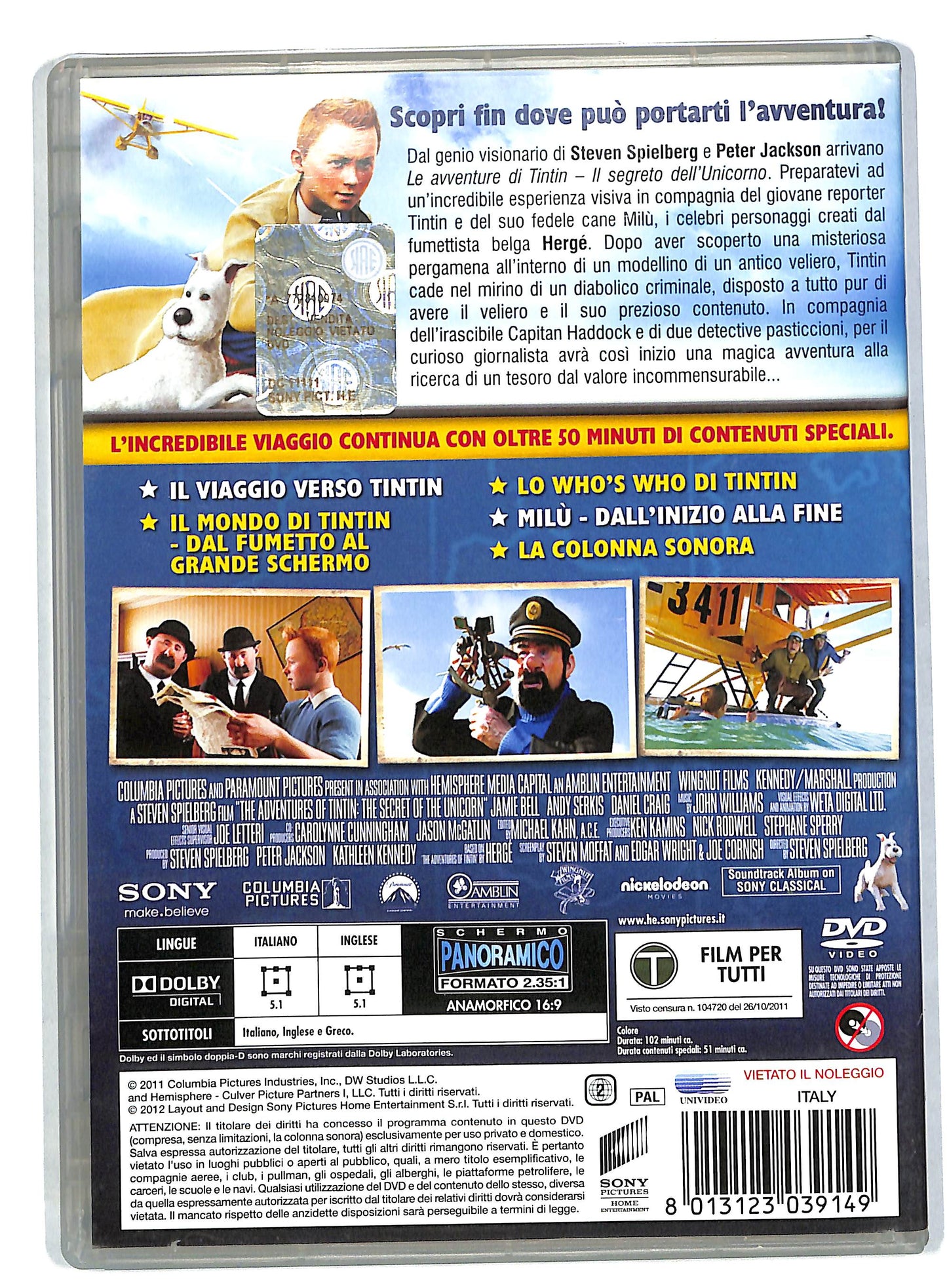 EBOND Le avventure di Tintin - Il segreto dell'Unicorno DVD DB584650