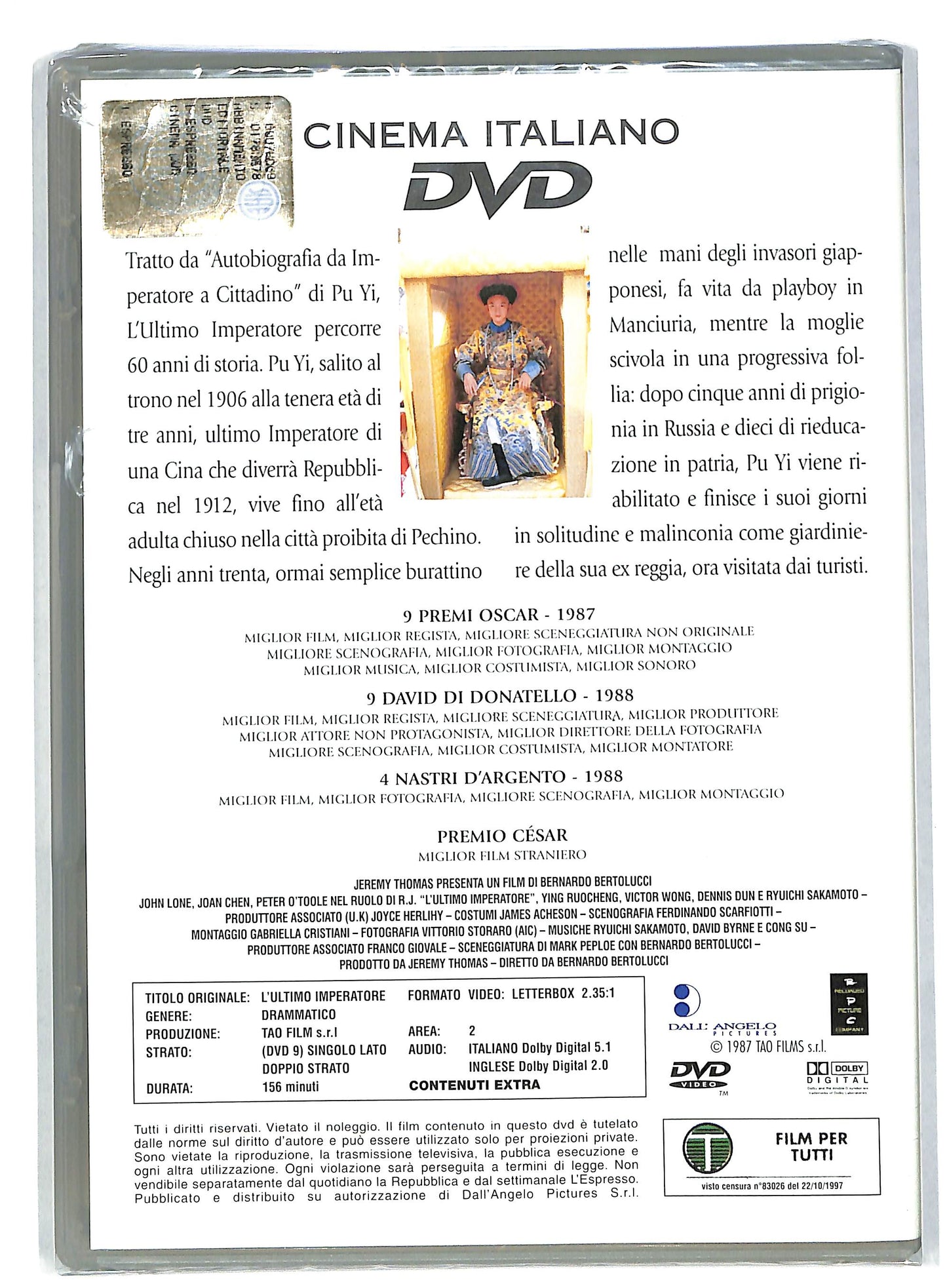 EBOND L'ultimo imperatore EDITORIALE DVD DB584815