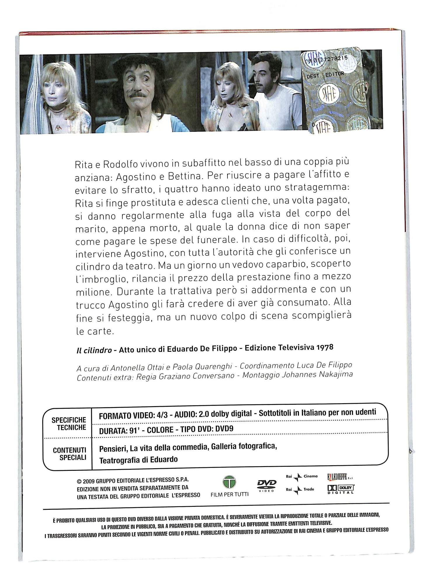 EBOND Il cilindro le commedie di eduardo EDITORIALE DIGIPACK DVD DB584844