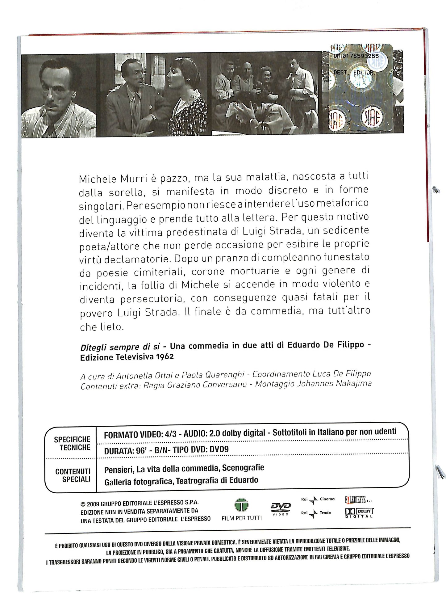 EBOND Ditegli sempre di si - Le Commedie di Eduardo EDITORIALE DVD DB584851