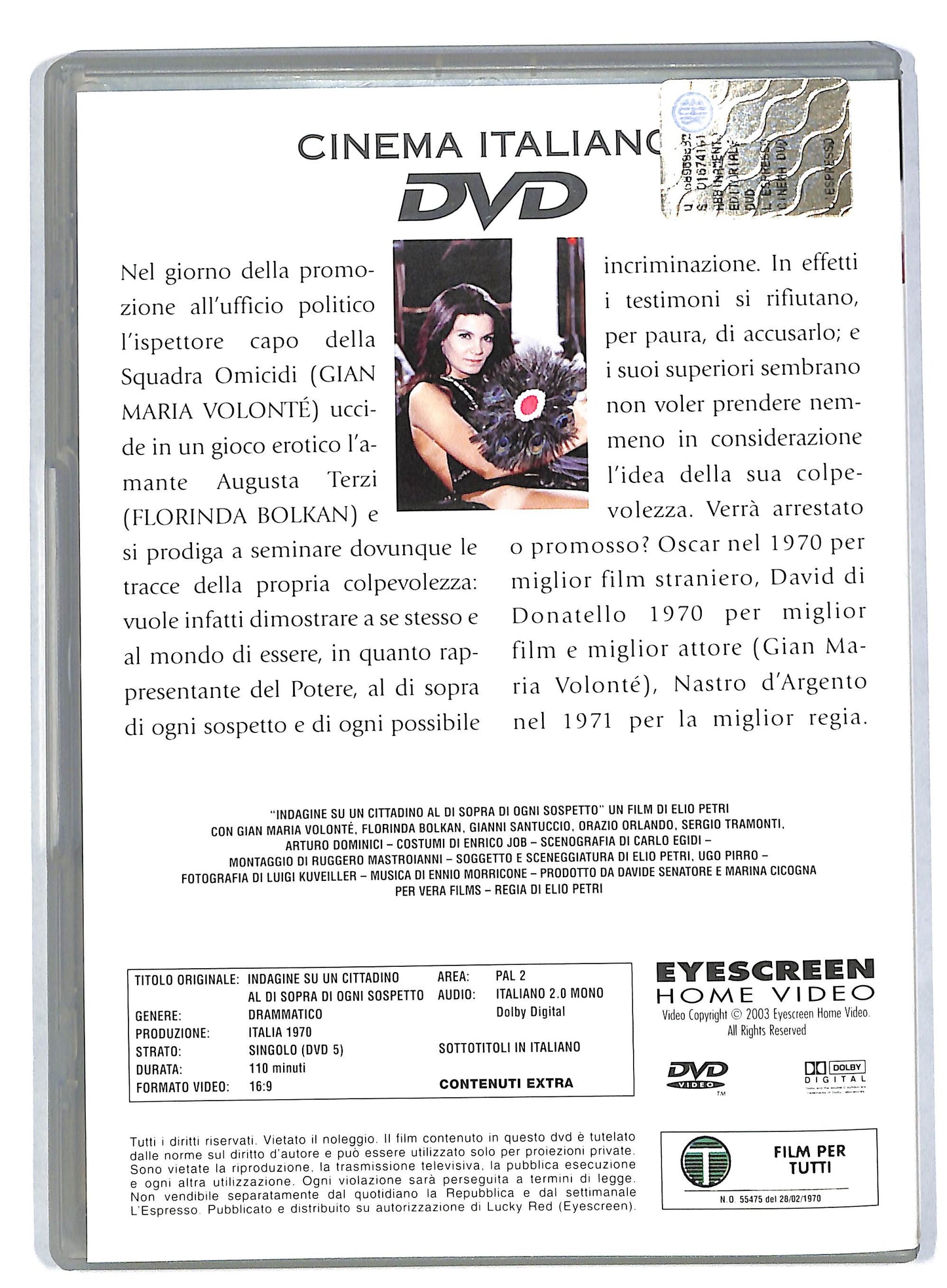 EBOND Indagine su un cittadino al di sopra di ogni EDITORIALE DVD DB584858
