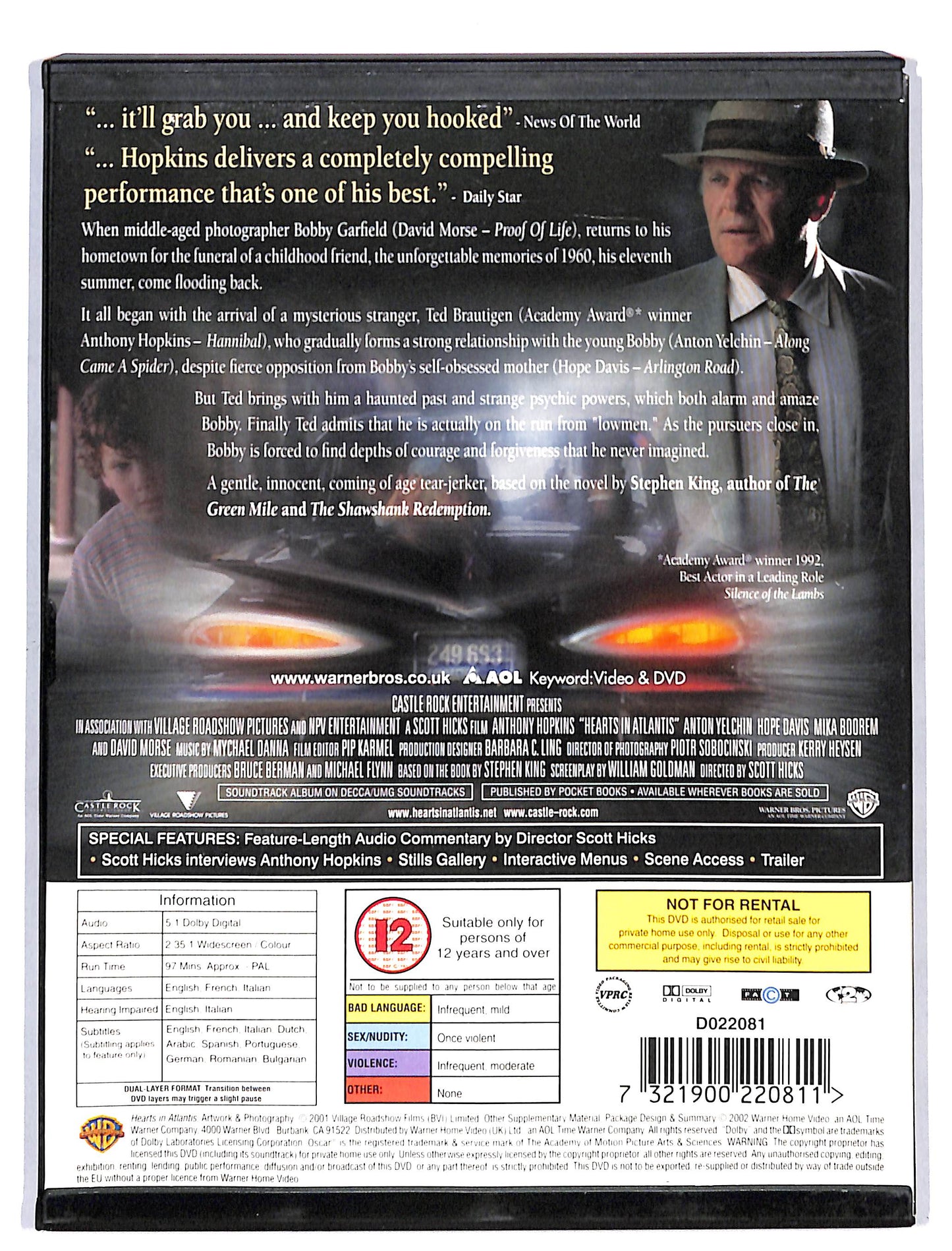 EBOND Hearts in Atlantis DIGIPACK UK EDITION DVD DB587166