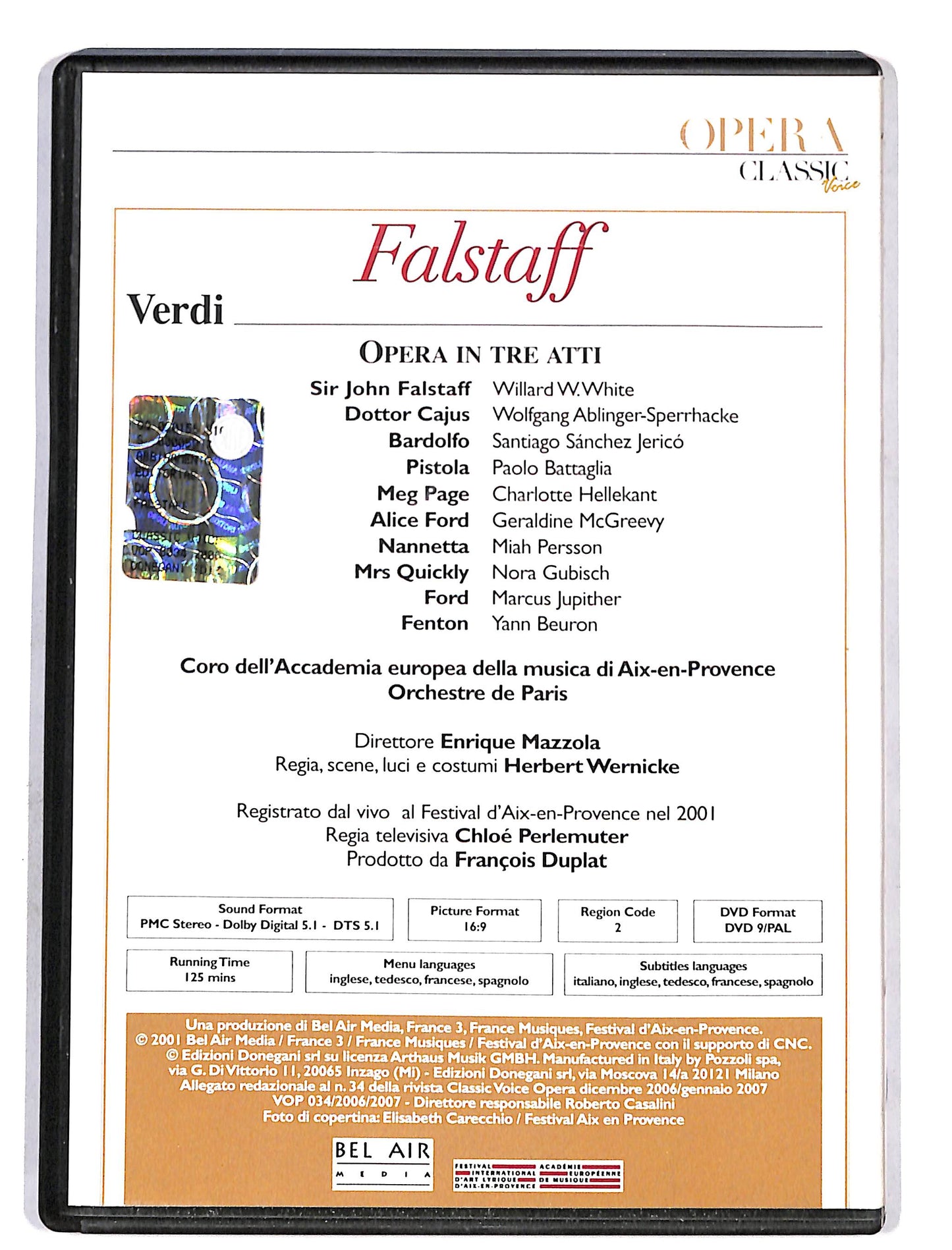 EBOND Opera classica voice - Falstaff verdi DVD DB587314