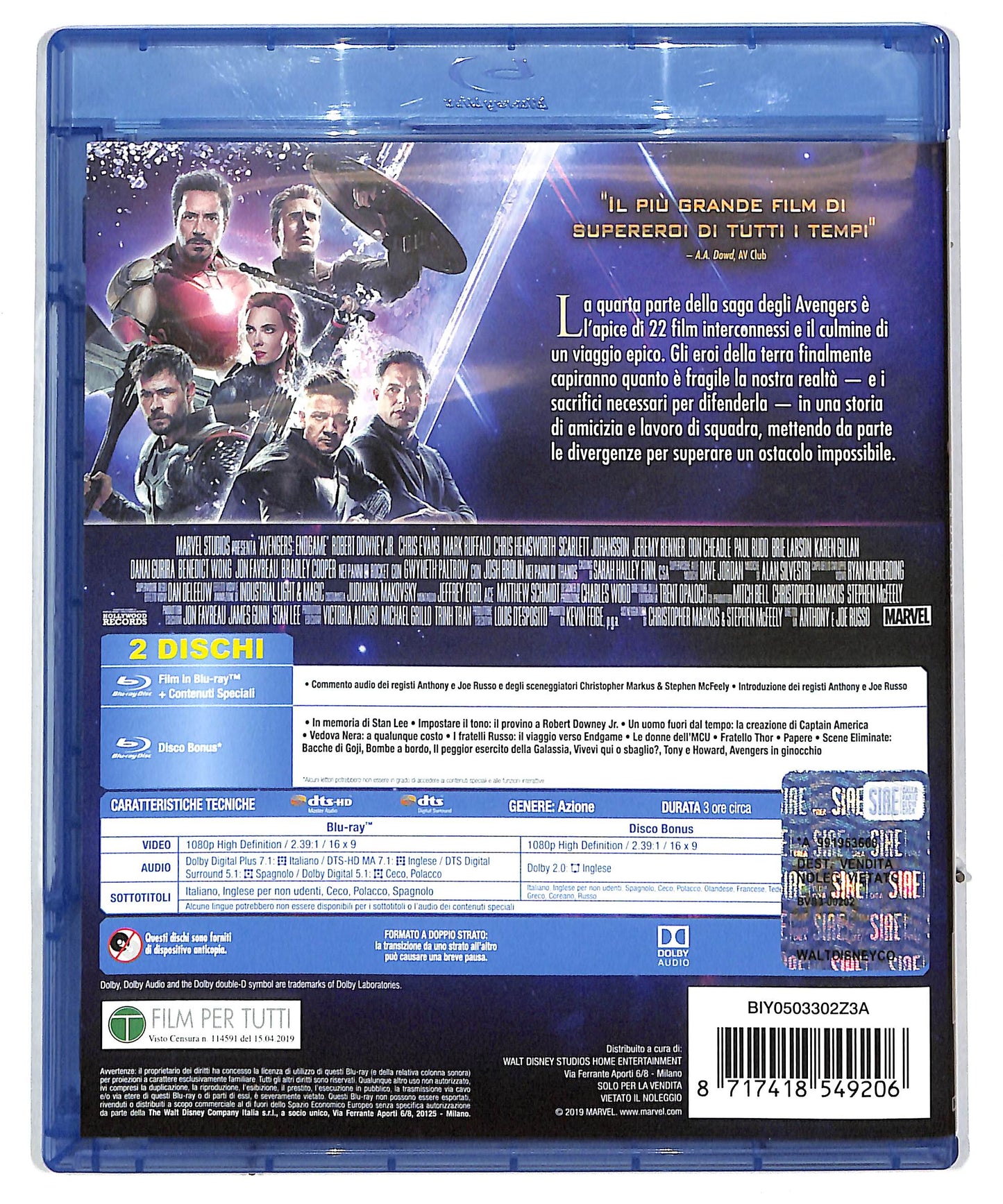 EBOND Avengers - Endgame 4k Ultra Hd + BLURAY DB588173