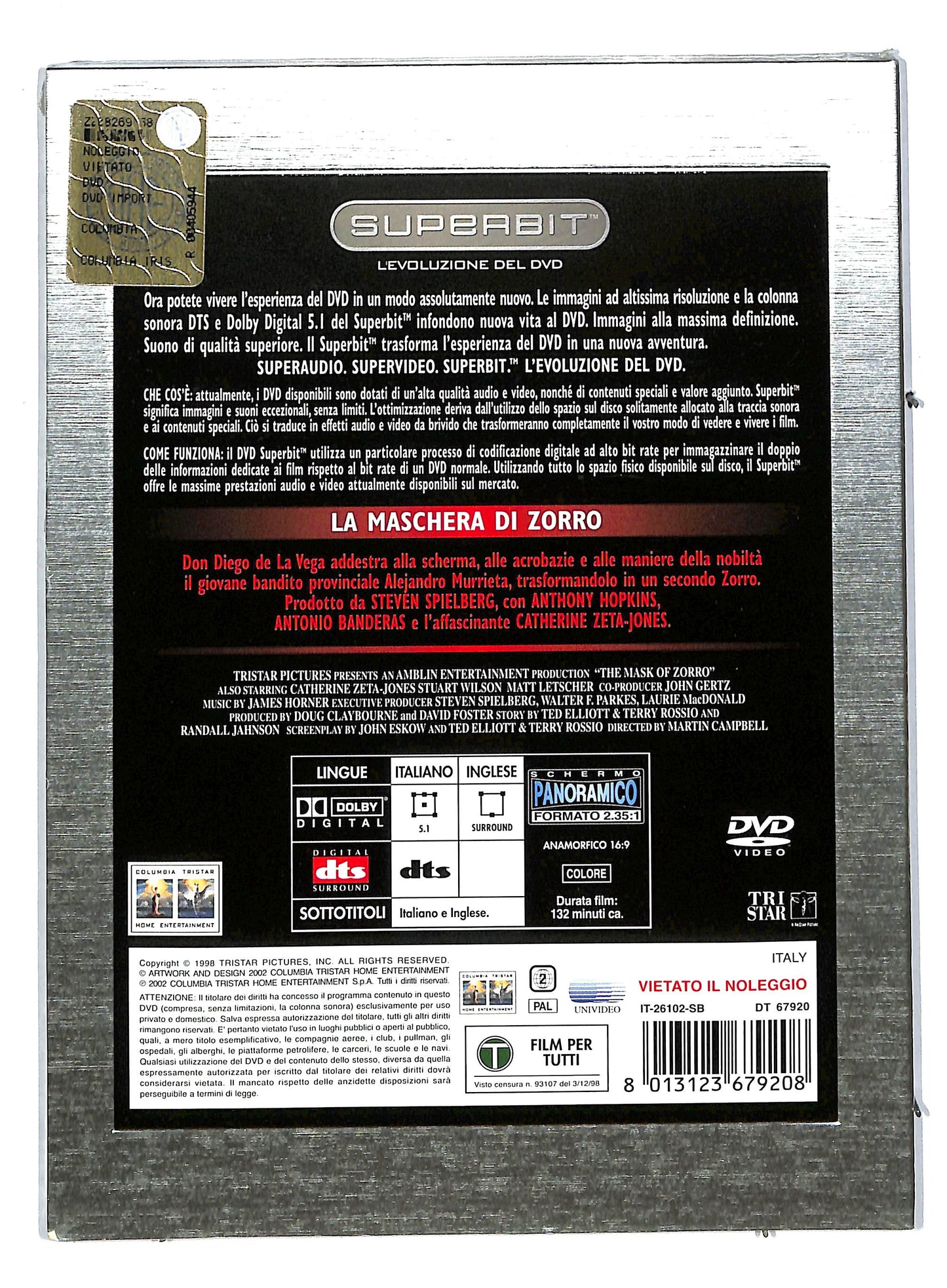 EBOND La maschera di Zorro DIGIPACK DVD DB589346