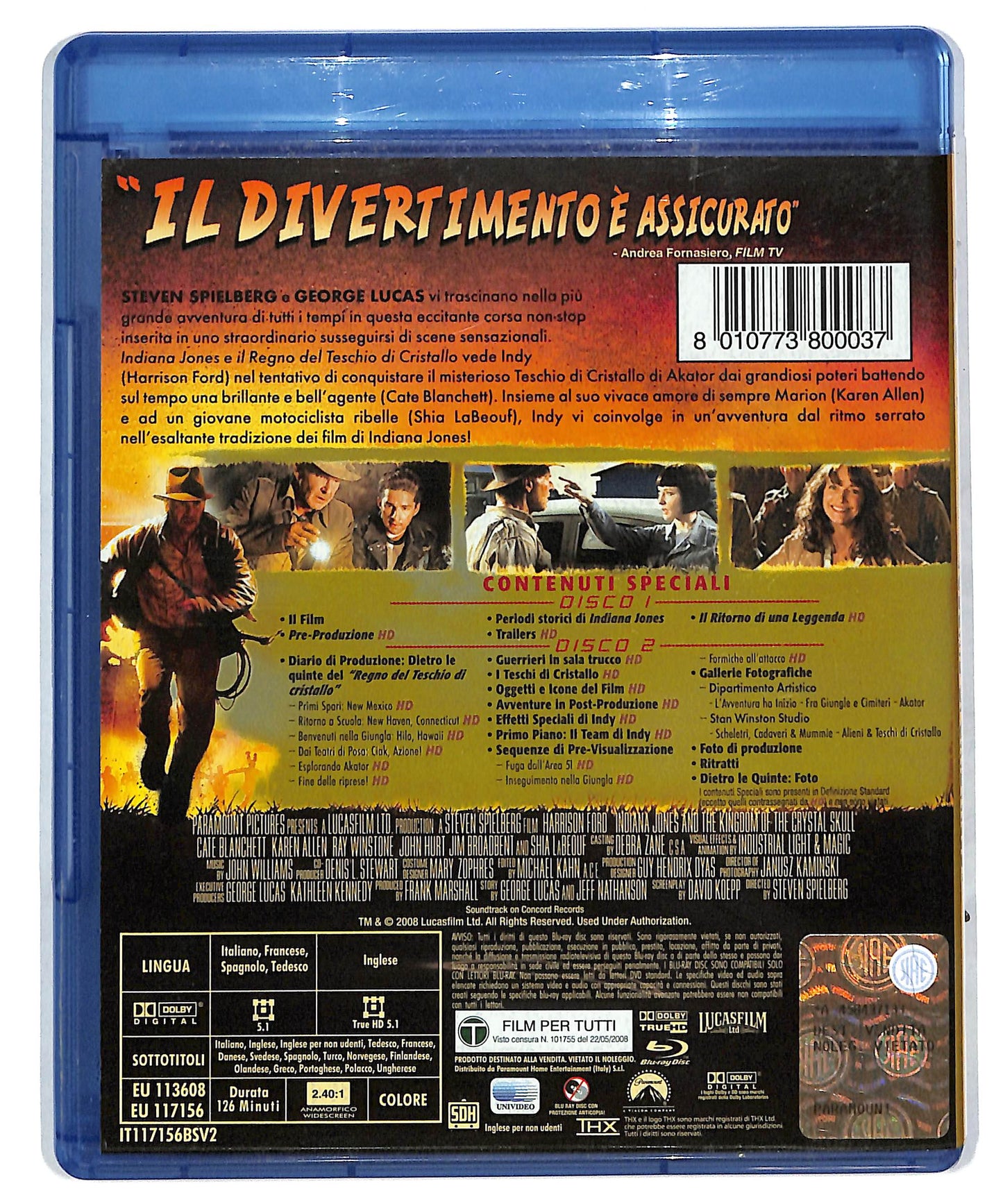 EBOND Indiana jones e Il Teschio di cristallo EDIZIONE SPECIALE BLURAY DB590460