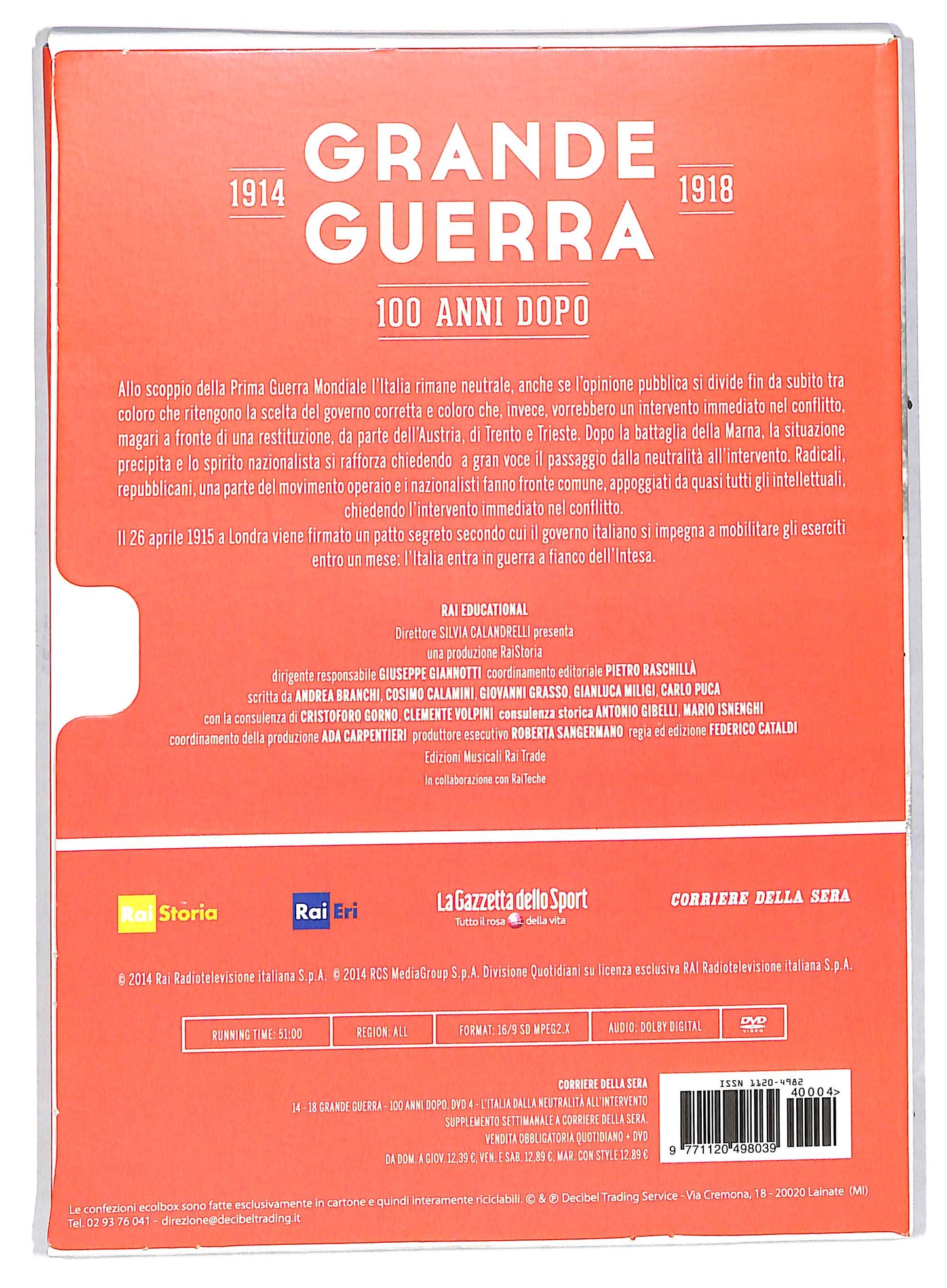 EBOND L'italia della neutralita - Grande guerra 1914 EDITORIALE DVD DB591179