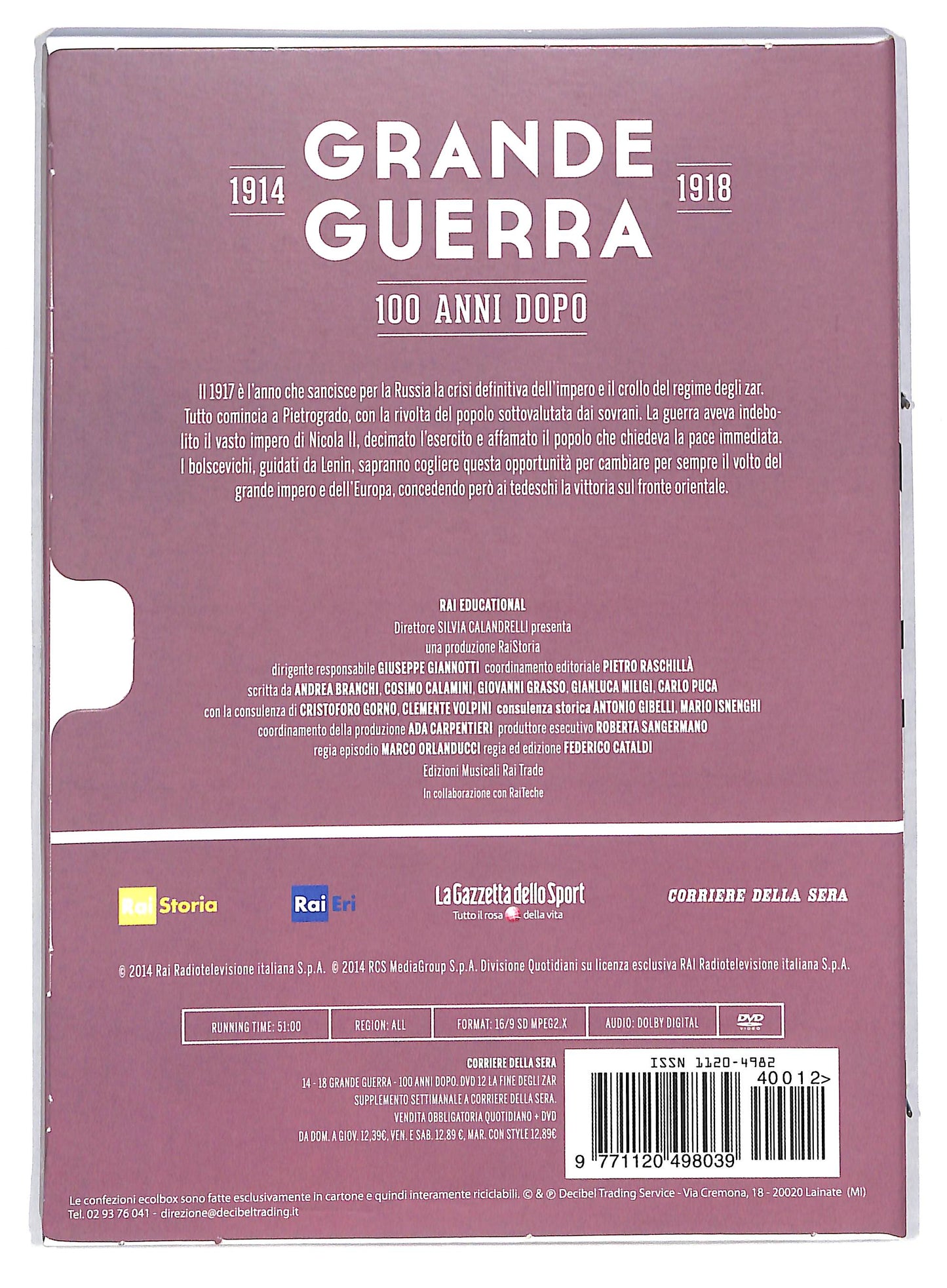 EBOND La fine degli zar - Grande guerra 1914 - 1918 EDITORIALE DVD DB591180