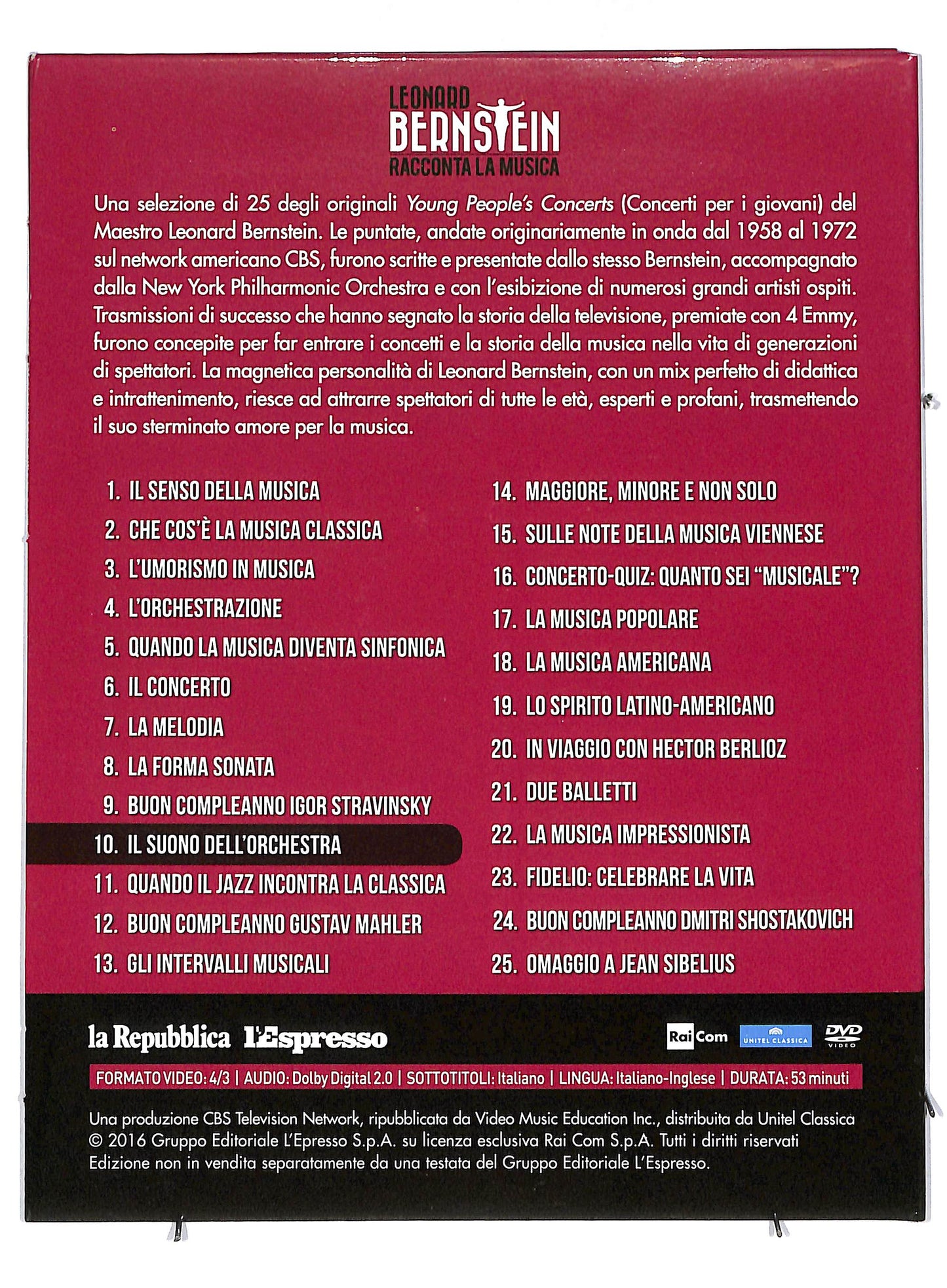 EBOND Leonard bernstein vol 10 - Il suono dell'orchestra EDITORIALE DVD DB591316