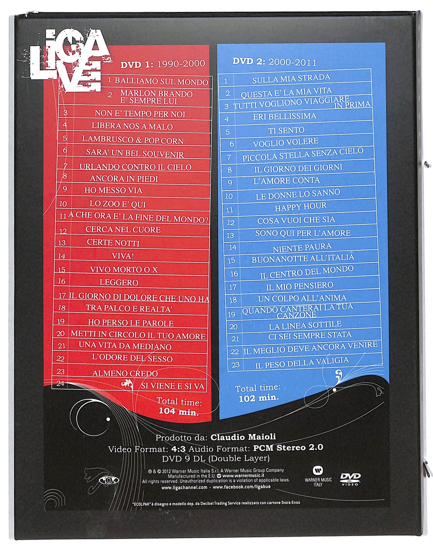 EBOND Videoclip collection ligabue 1990 - 2011 DIGIPACK EDITORIALE DVD DB591425