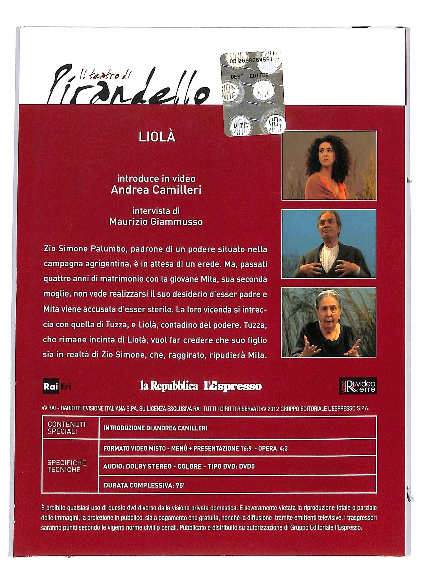 EBOND Il teatro di Pirandello - Liola volume 5 EDITORIALE DVD DB591444
