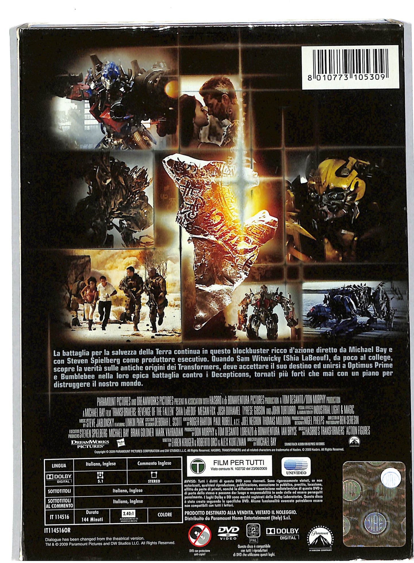EBOND Transformers - La vendetta del caduto Slipcase DVD DB592625