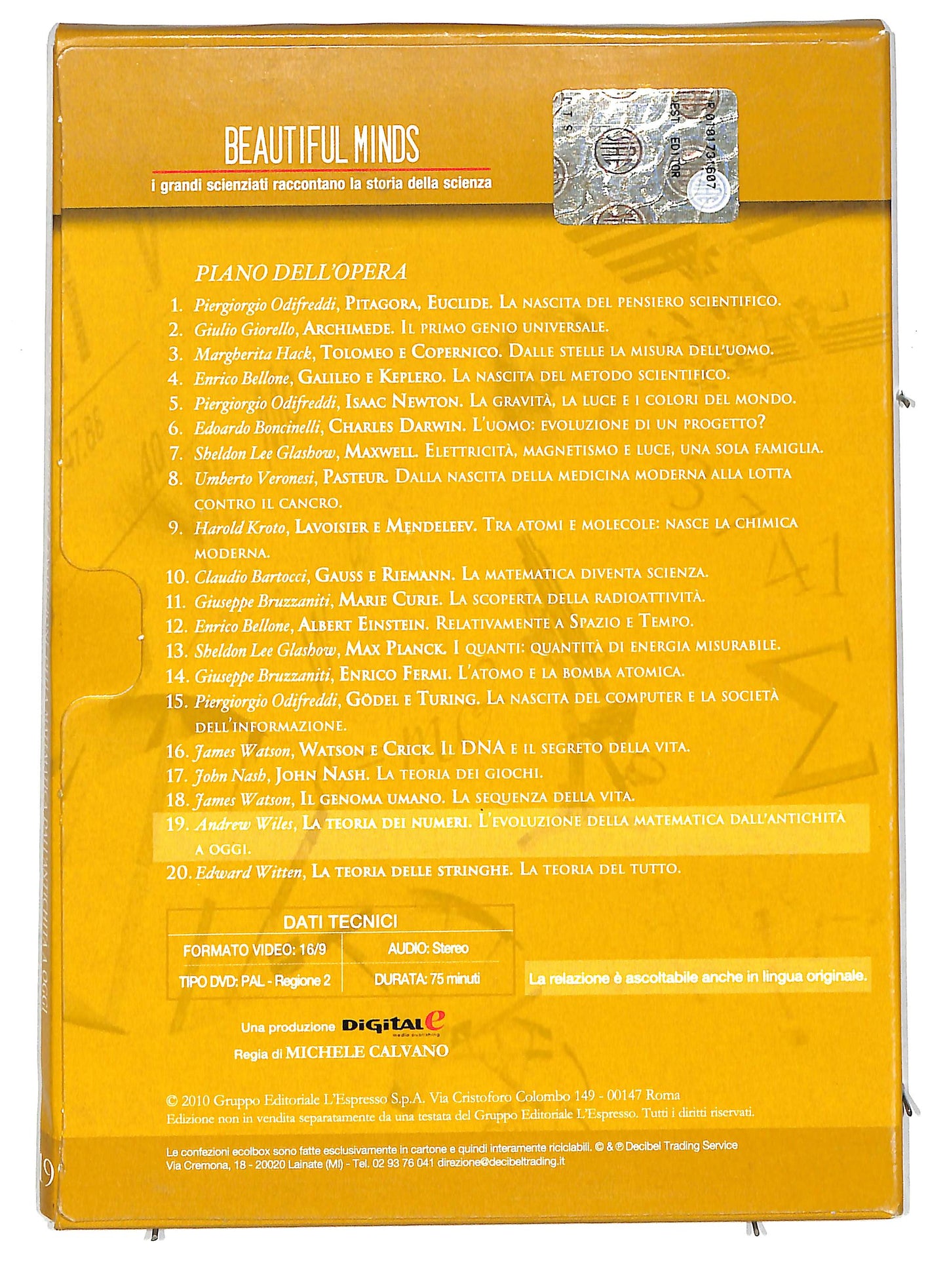 EBOND Beautiful minds vol 19 - la teoria dei numeri EDITORIALE DVD DB593619