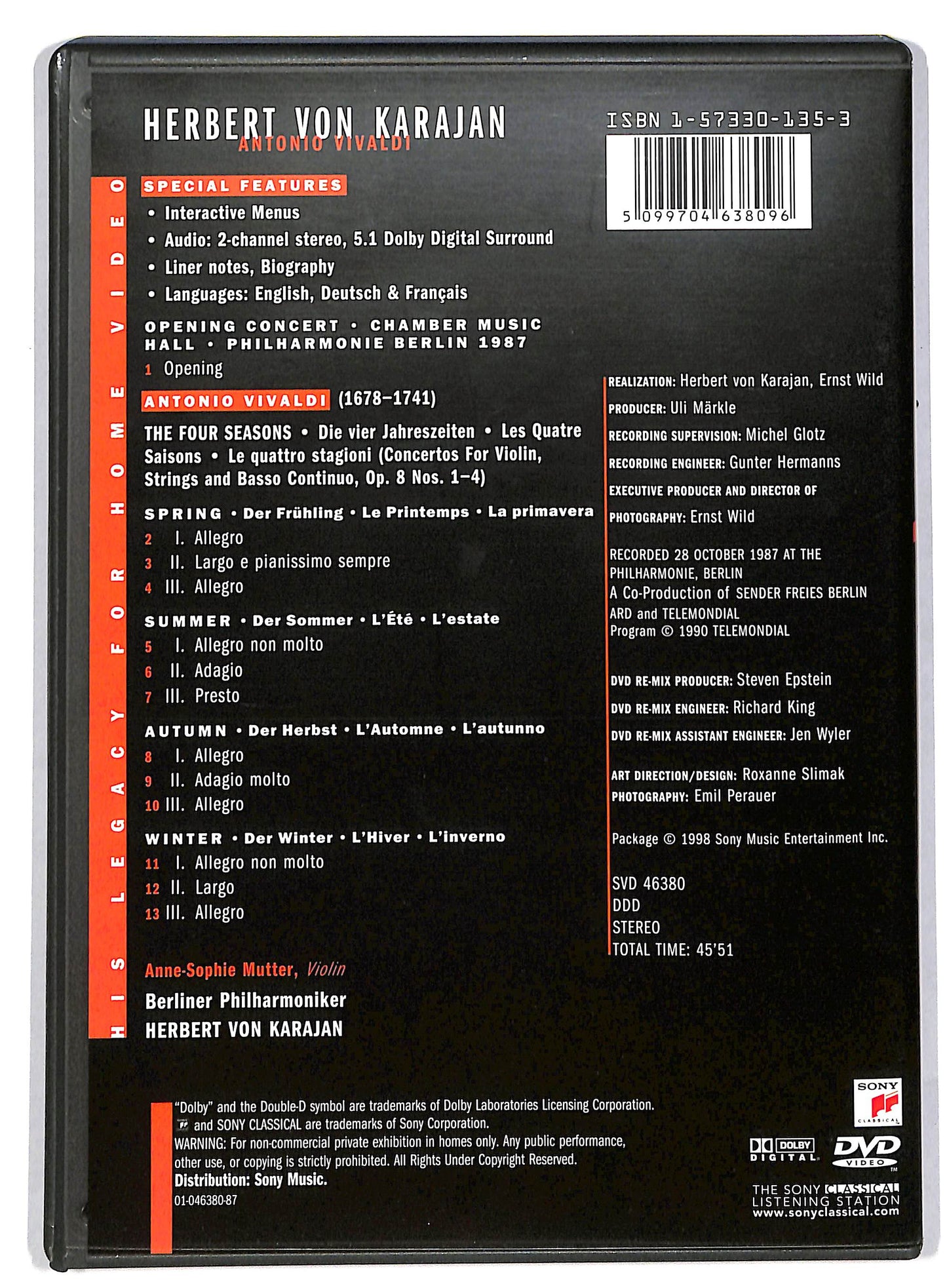 EBOND Vivaldi - the four seasons - Mutter Berliner DVD DB594941