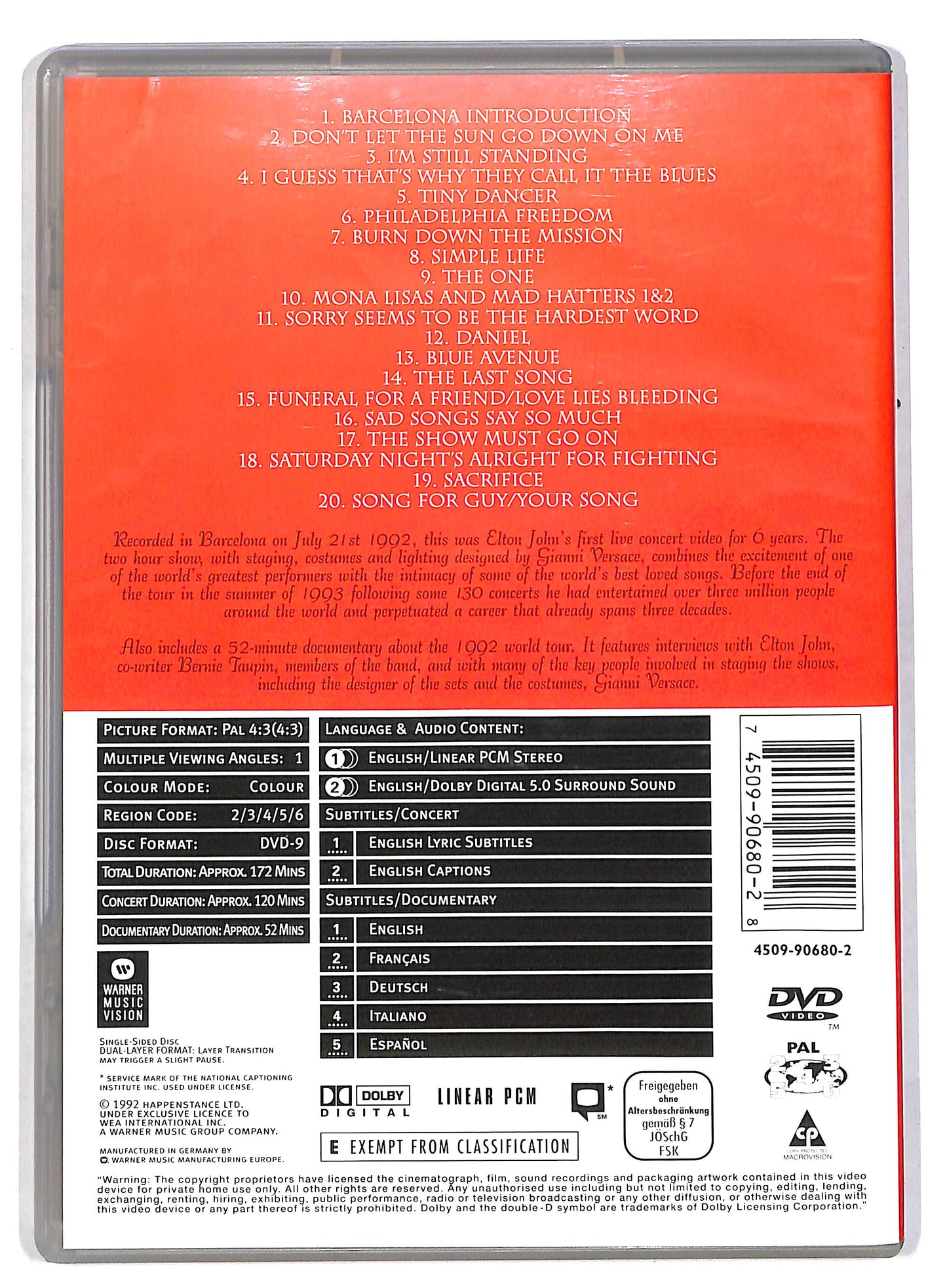 EBOND Elton John - Live in Barcelona DVD DB594950
