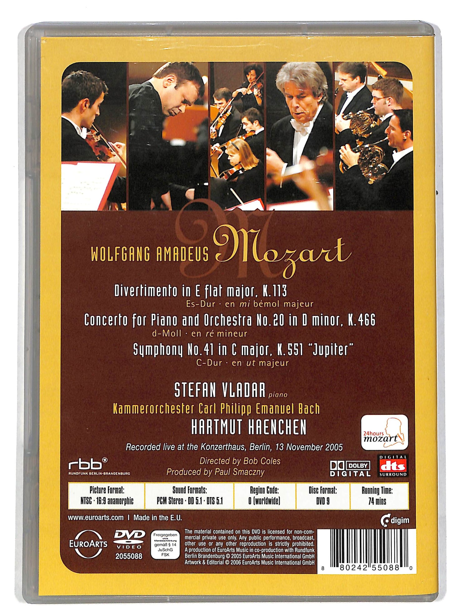 EBOND Mozart sinfonia n 41 K 551 Jupiter i piano concerto no 20 DVD DB594956