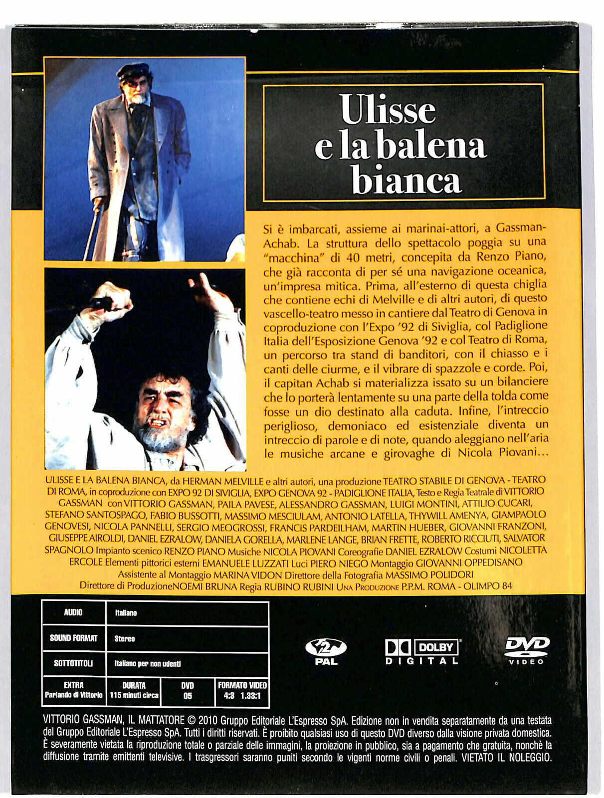 EBOND Ulisse e La Balena Bianca Digipack Editoriale DVD DB597009
