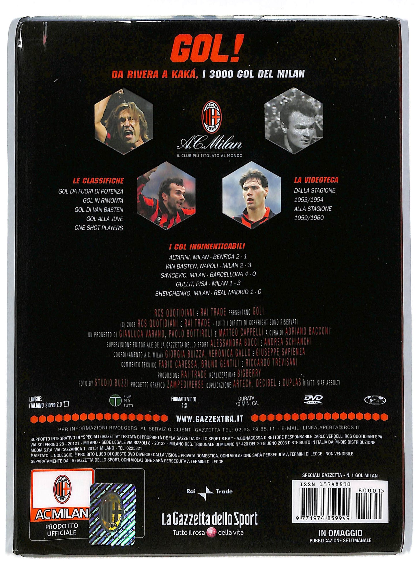EBOND Da rivera a kaka - i 3000 gol del milan EDITORIALE DVD DB597325
