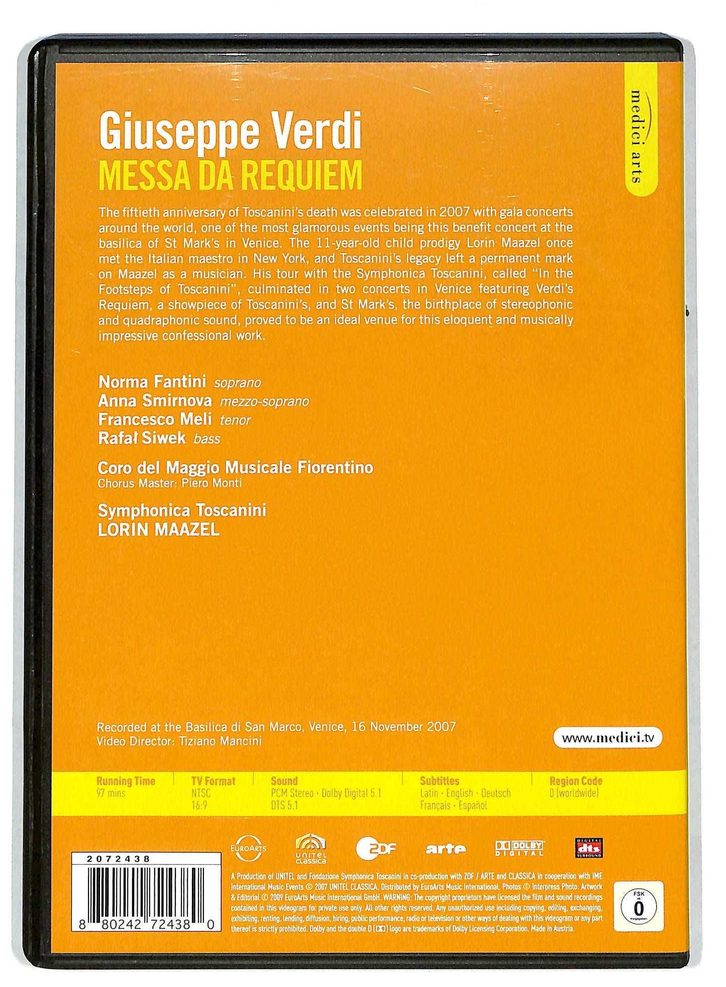 EBOND Verdi - Messa Da Requiem DVD DB598325