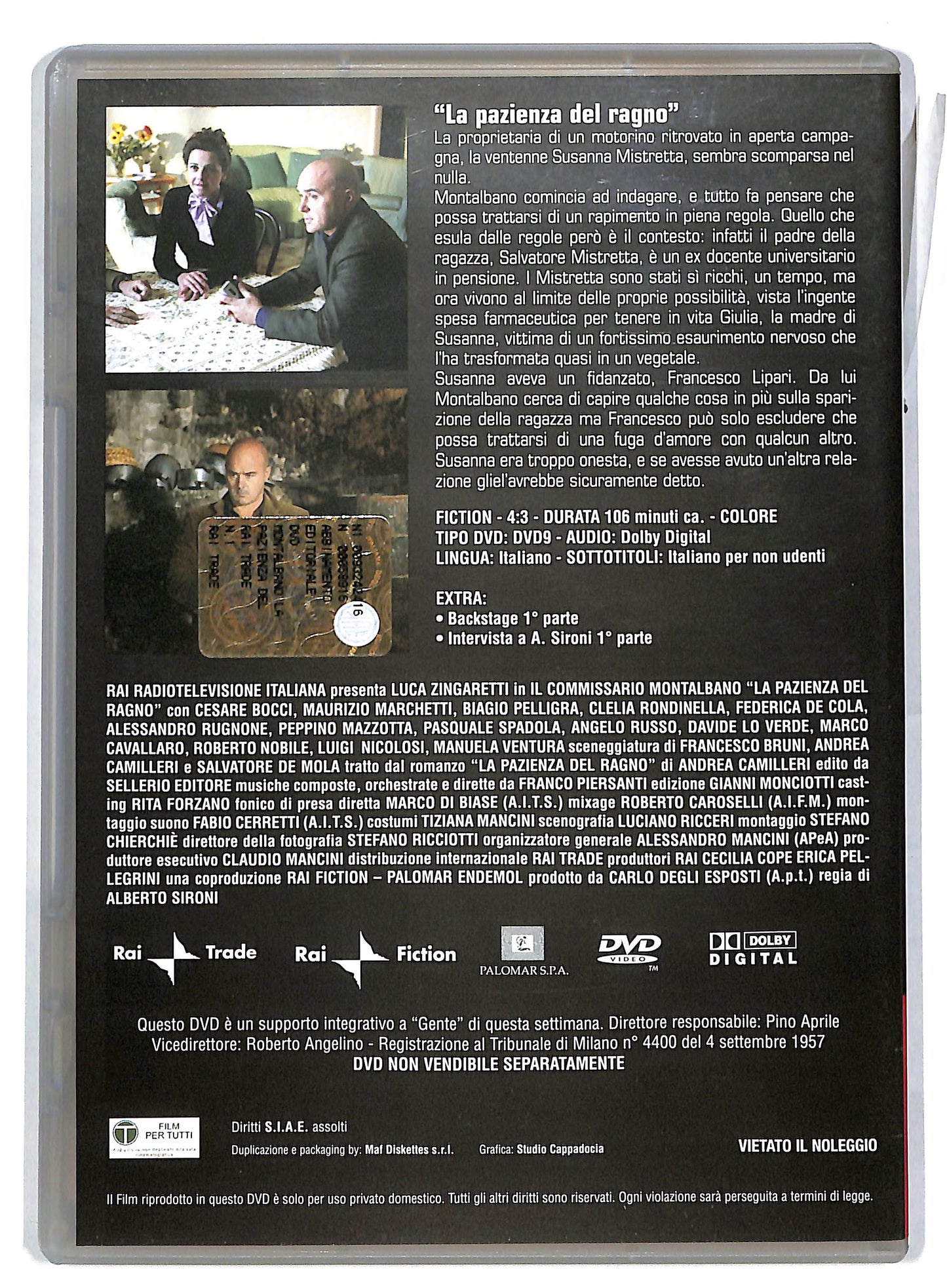 EBOND Il commissario Montalbano La pazienza del ragno EDITORIALE DVD DB598356