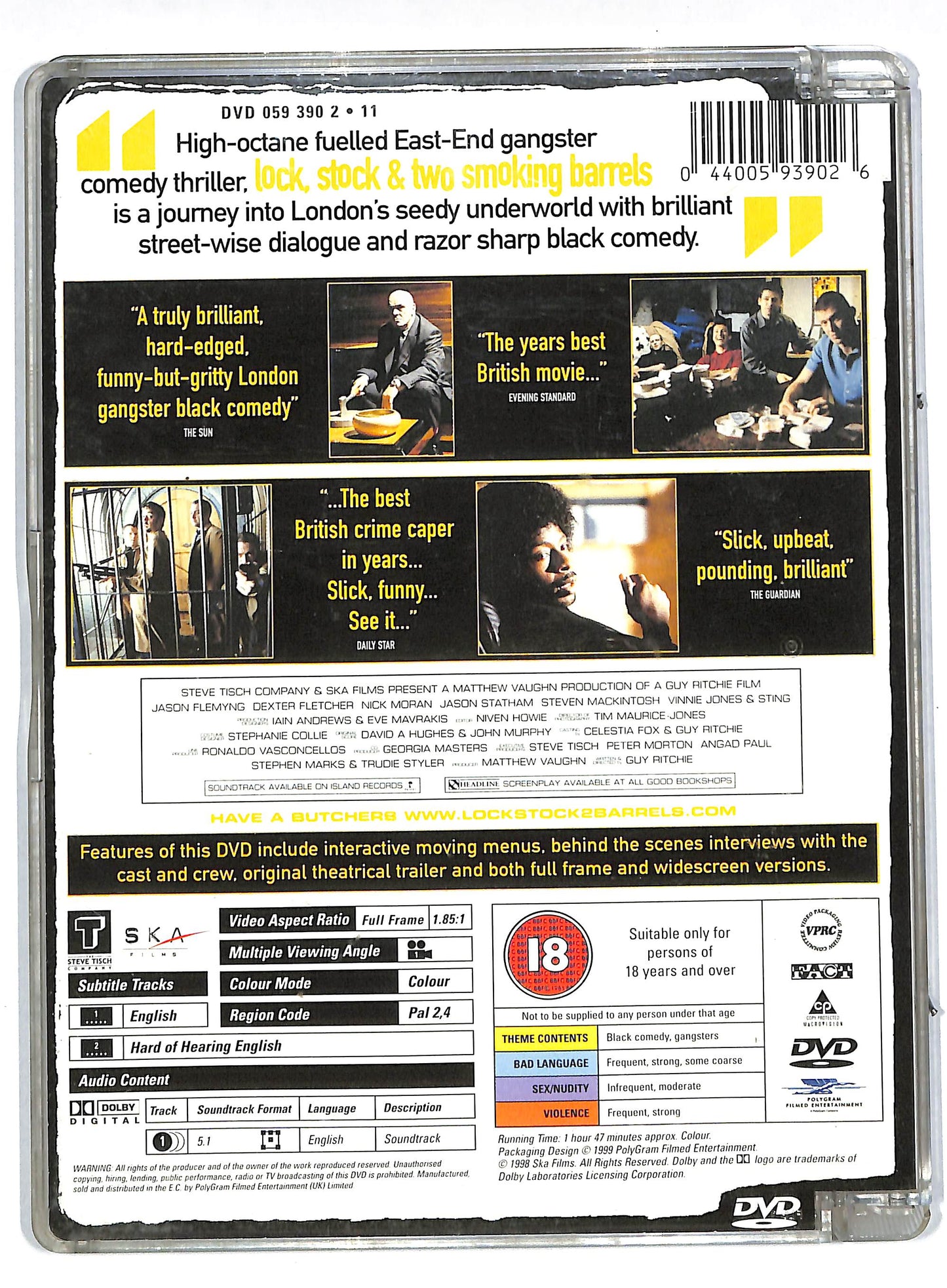 EBOND Lock stock & two smoking barrels SJB EDIZIONE UK DVD DB598658
