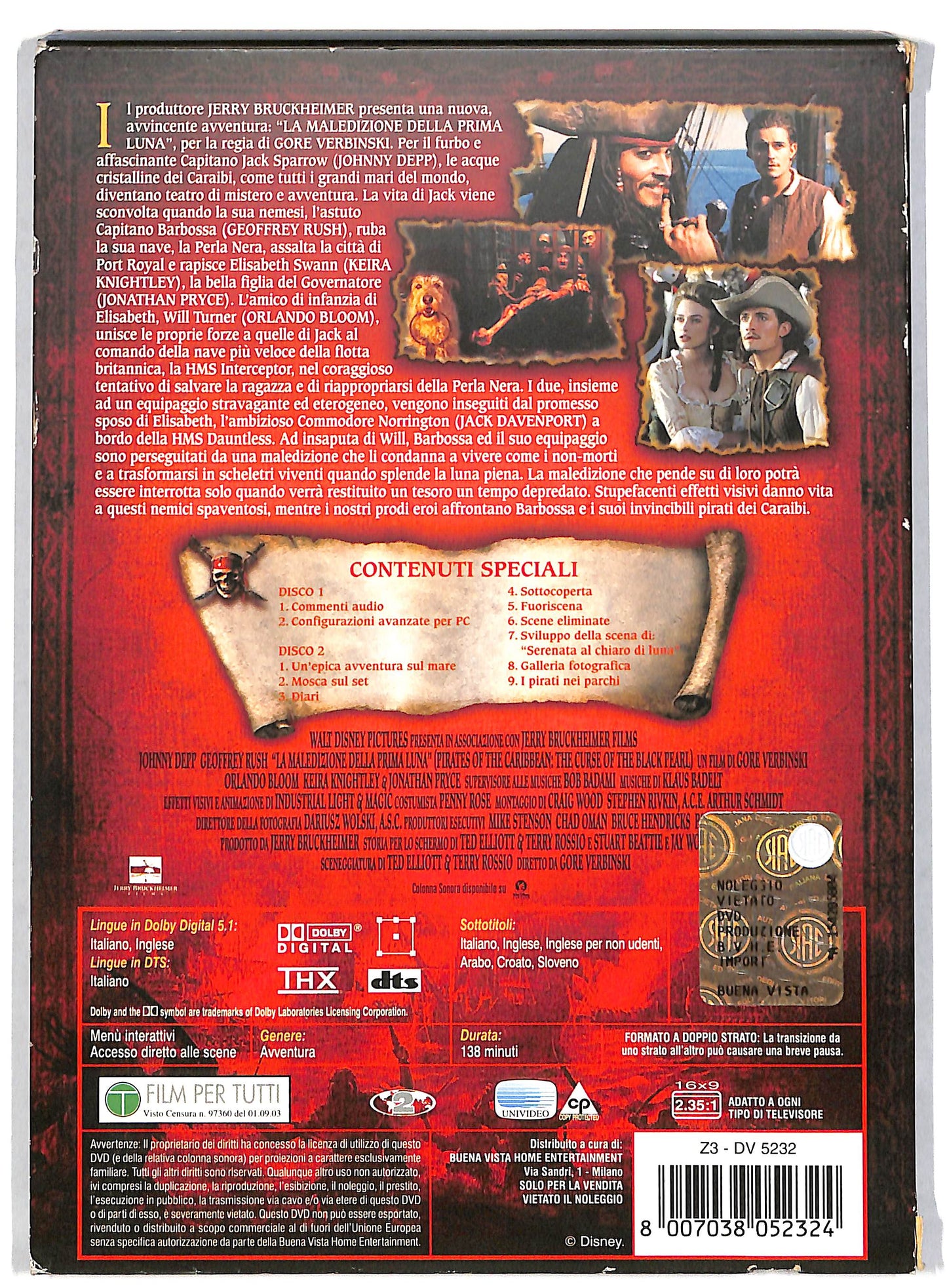 EBOND Pirati Dei Caraibi - La Maledizione Della Prima Luna DVD DB599117