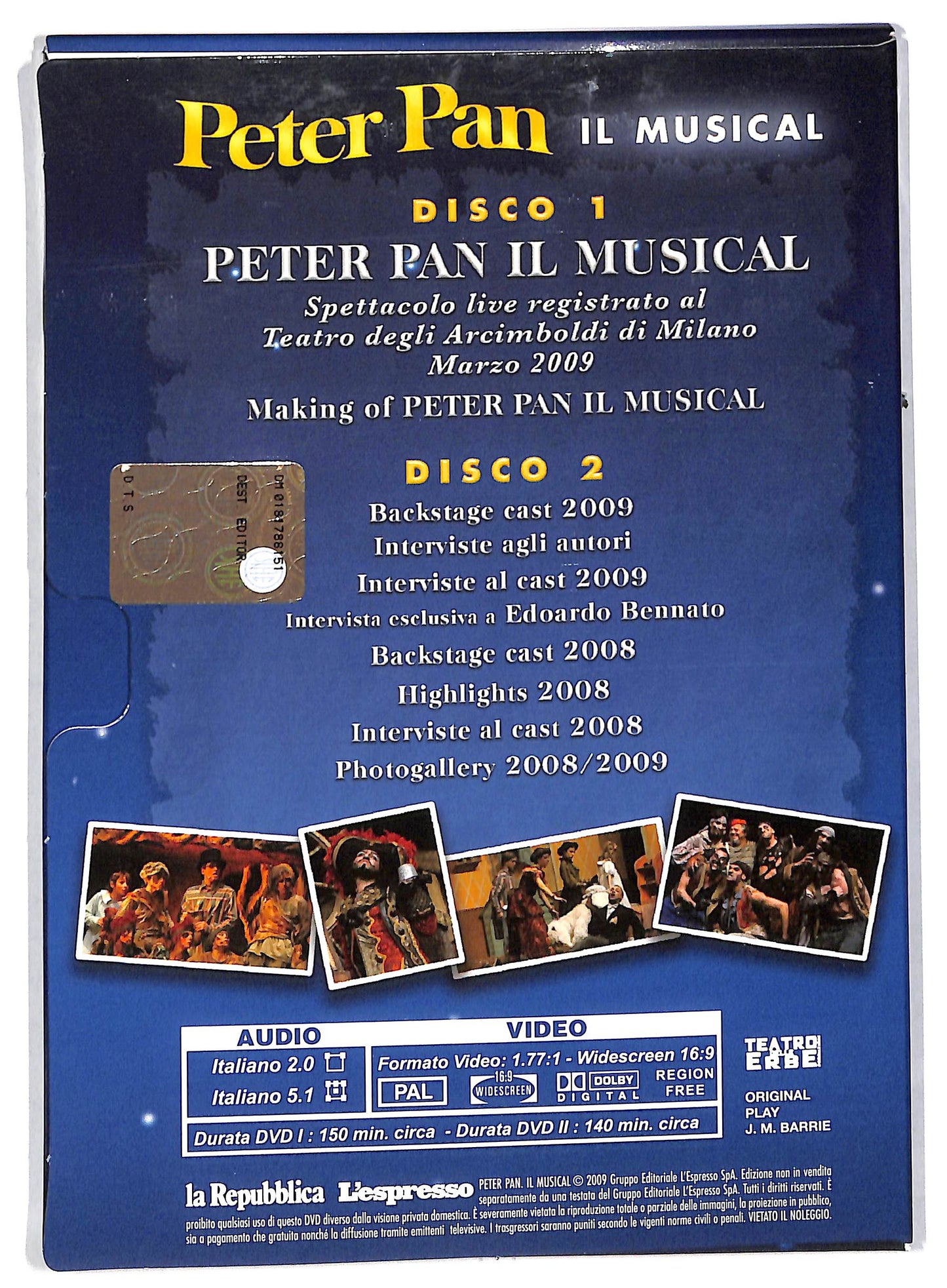 EBOND Peter Pan il musical DIGIPACK EDITORIALE DVD DB599119
