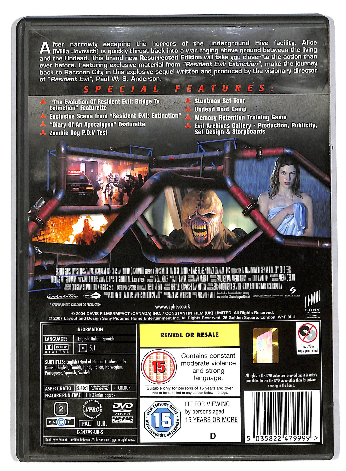 EBOND Resident Evil - Apocalypse EDIZIONE UK DVD DB599427