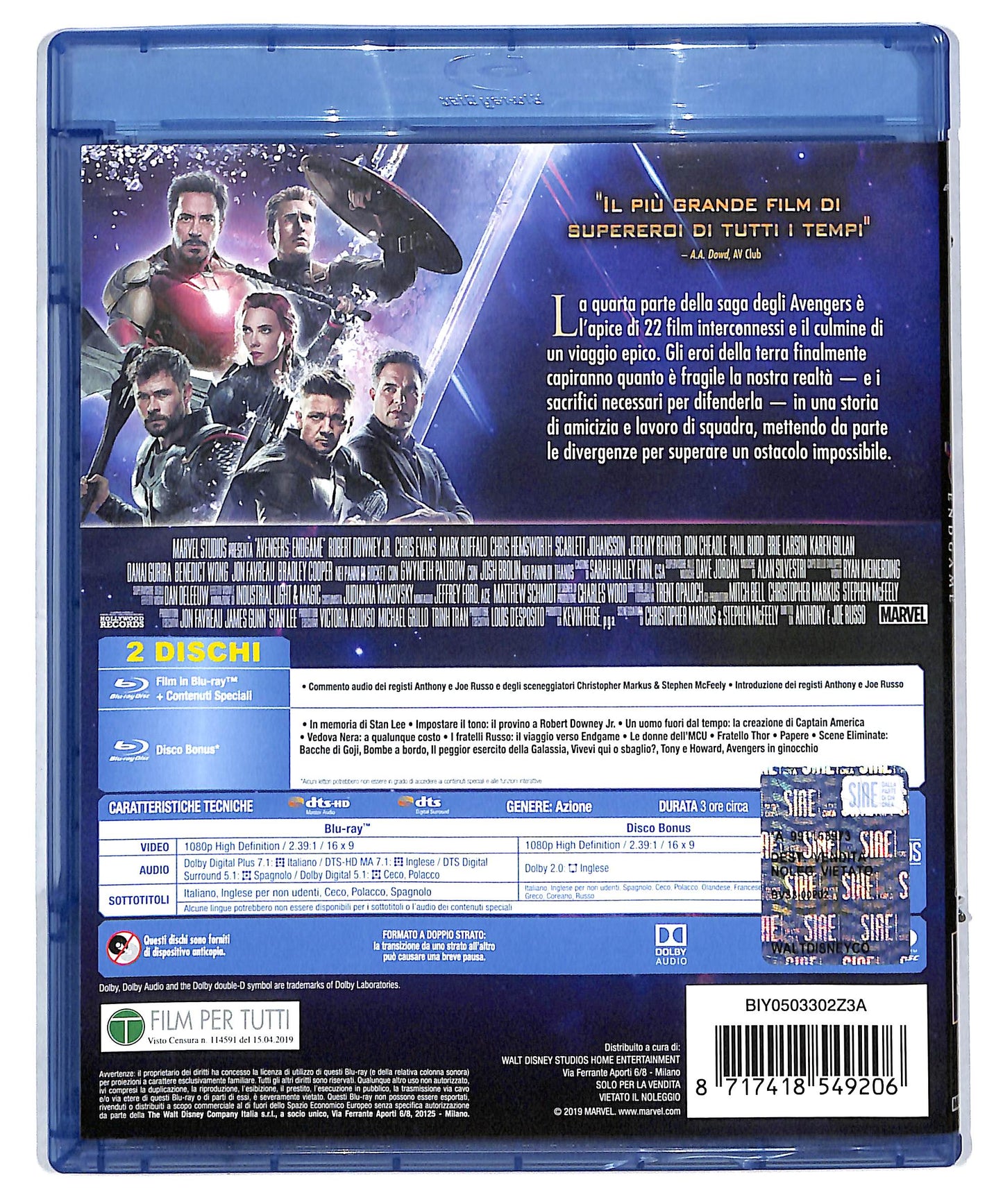 EBOND Avengers Endgame 4k Ultra Hd + BLURAY DB600914